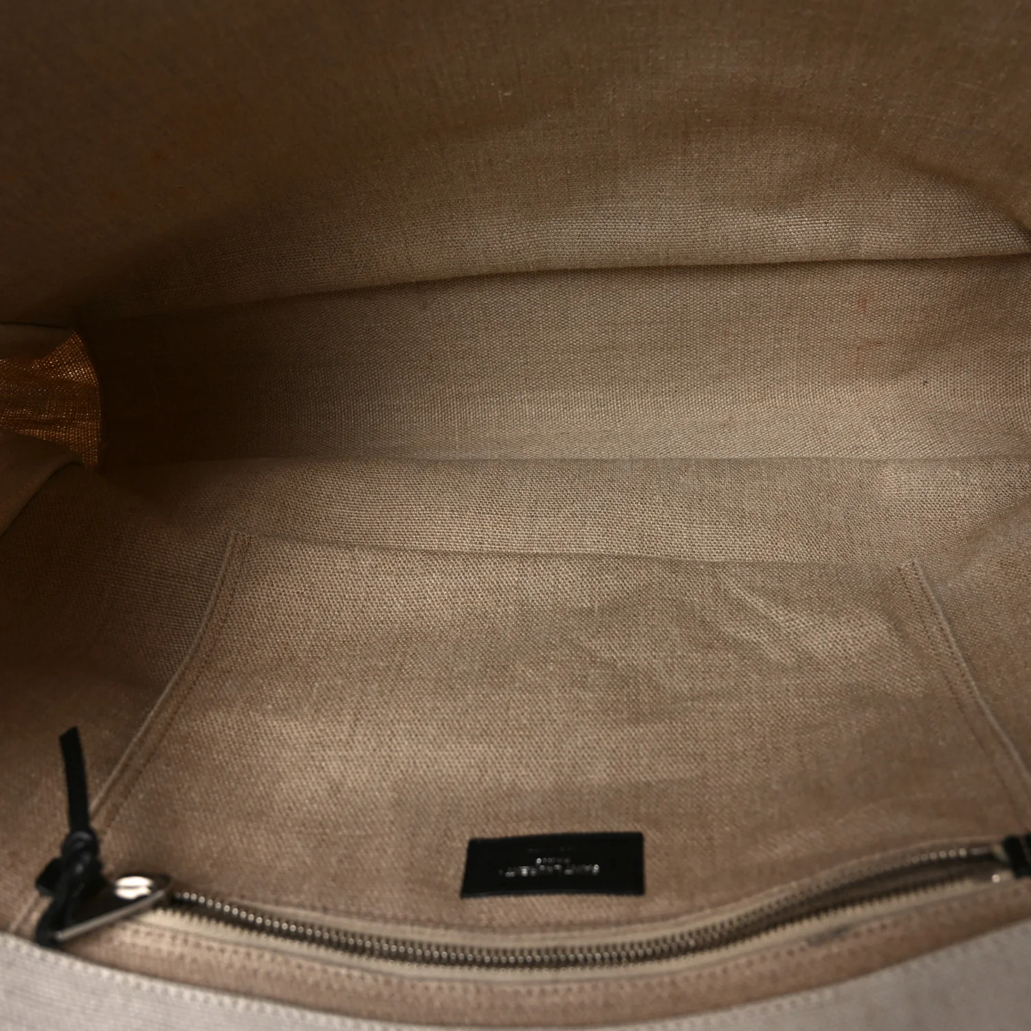 Linen Calfskin Rive Gauche Tote Optic White - Image 5