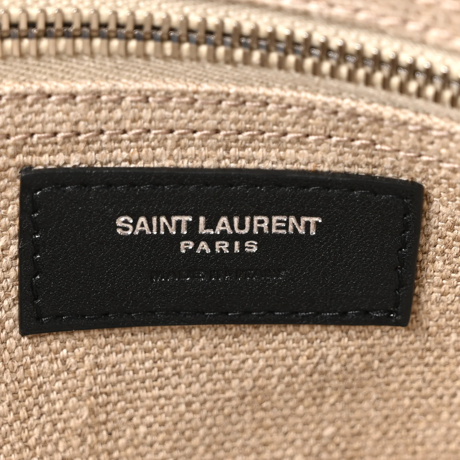 Linen Calfskin Small Rive Gauche Tote Greggio Natural - Image 6