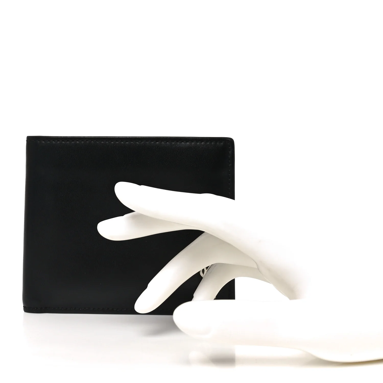 Matte Calfskin Tiny Cassandre East West Wallet Black - Image 2