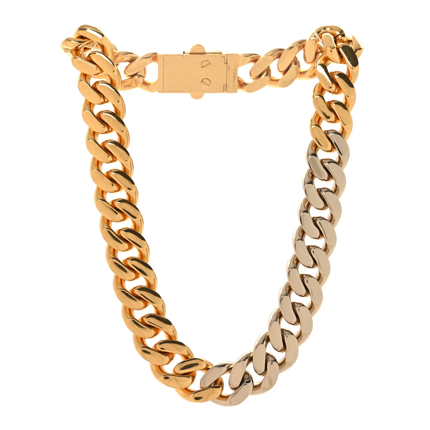 Metal Curb Chain Necklace Gold Silver