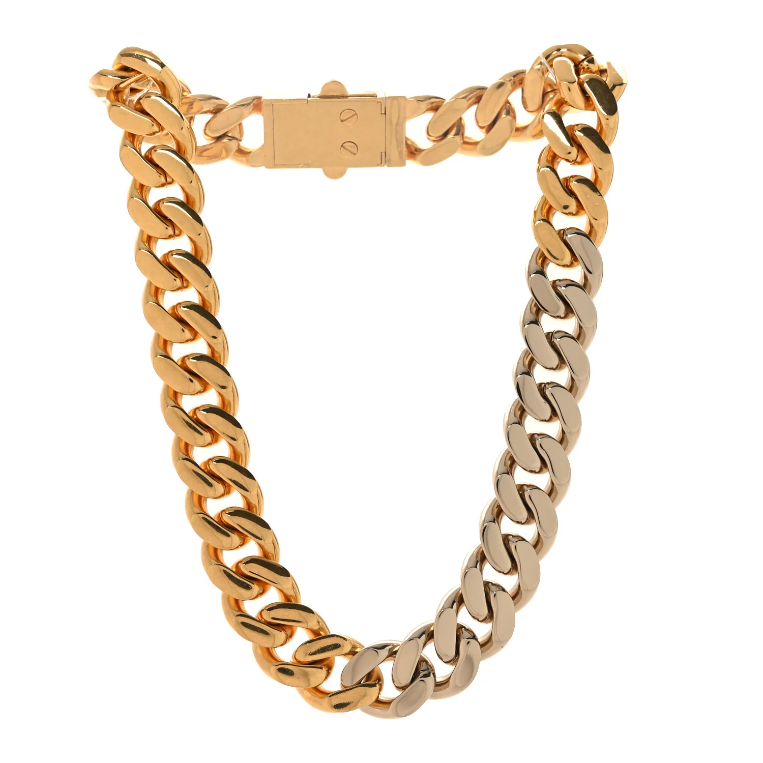 Metal Curb Chain Necklace Gold Silver - Image 3