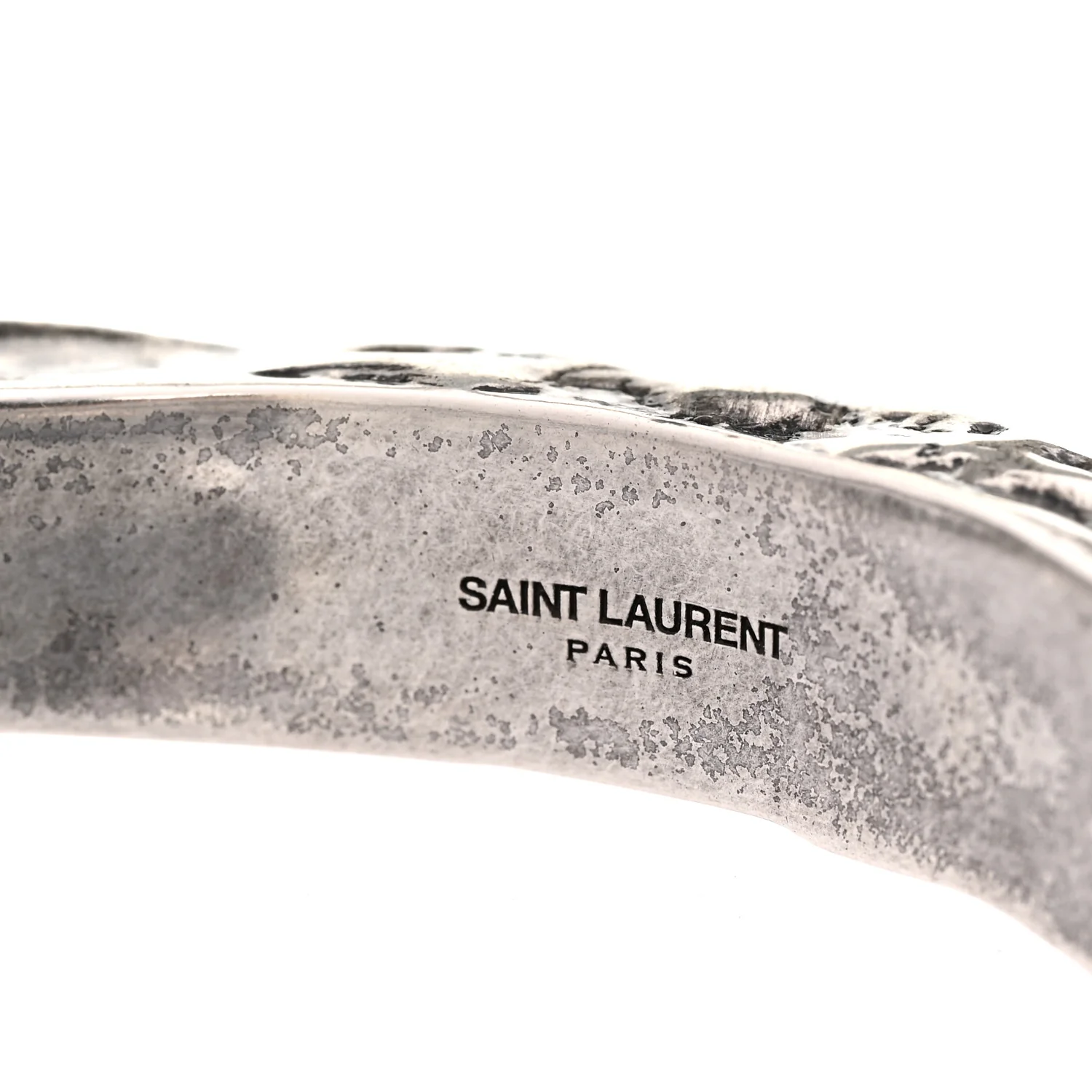 Metal Hammered Bangle Bracelet Silver - Image 4