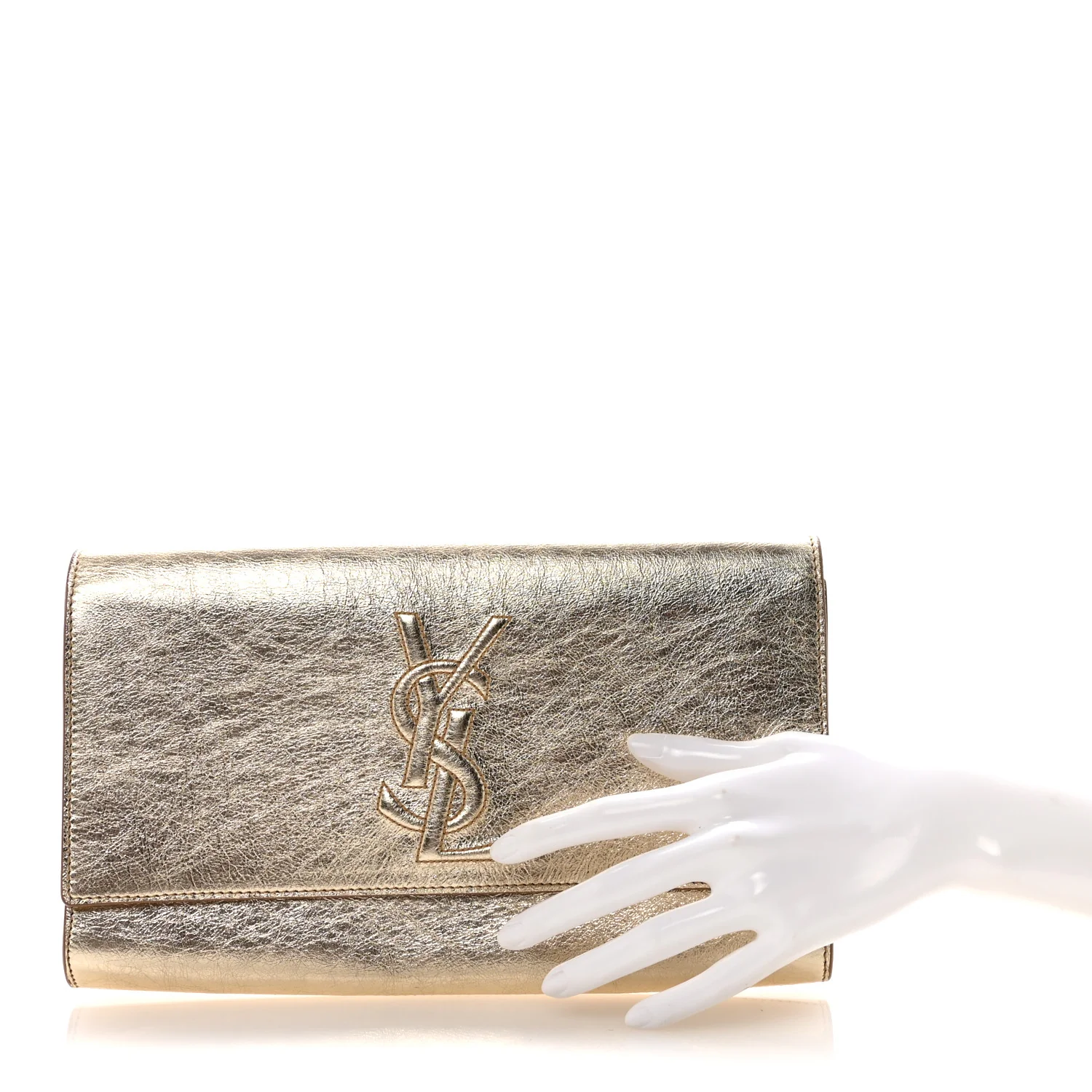 Metallic Calfskin Monogram Large Belle De Jour Clutch Gold - Image 2