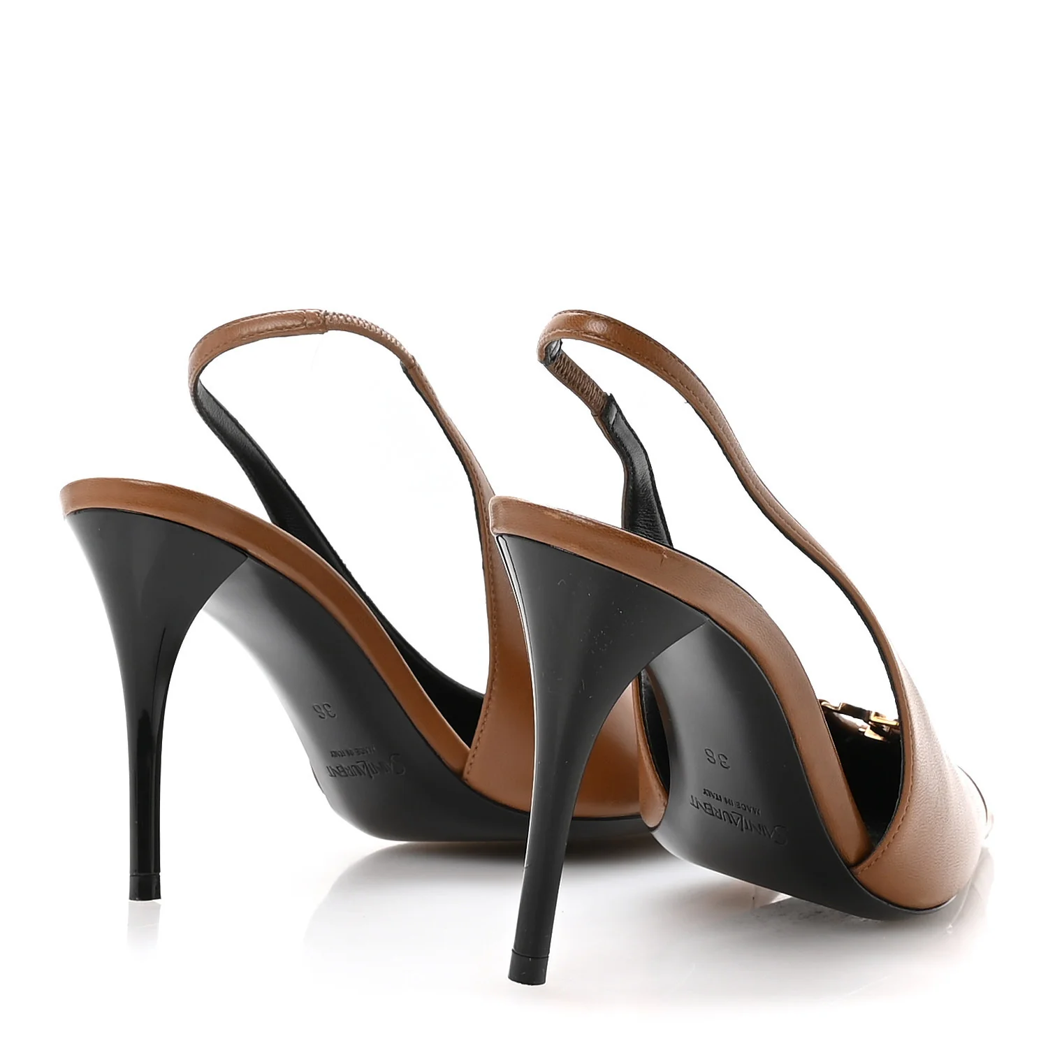 Nappa Babylone Breteuil Slingback Pumps 36 Macadamia - Image 5