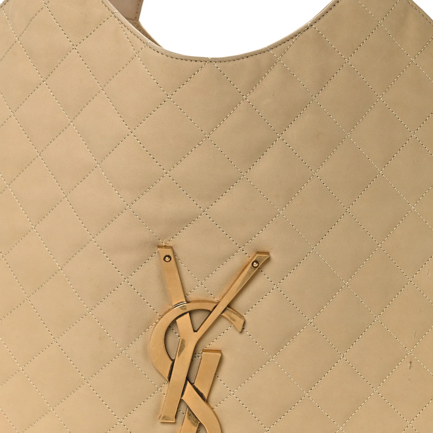Nubuck Suede Quilted Maxi Icare Shopping Tote Safari Beige - Image 8