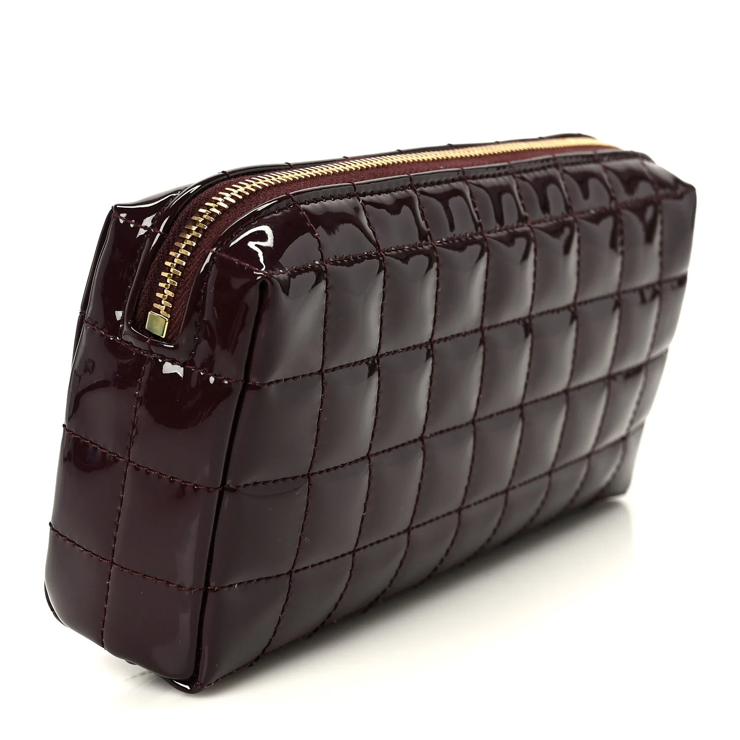 Patent Calfskin Carre Quilted Cassandre Pouch On Chain Purple - Image 3