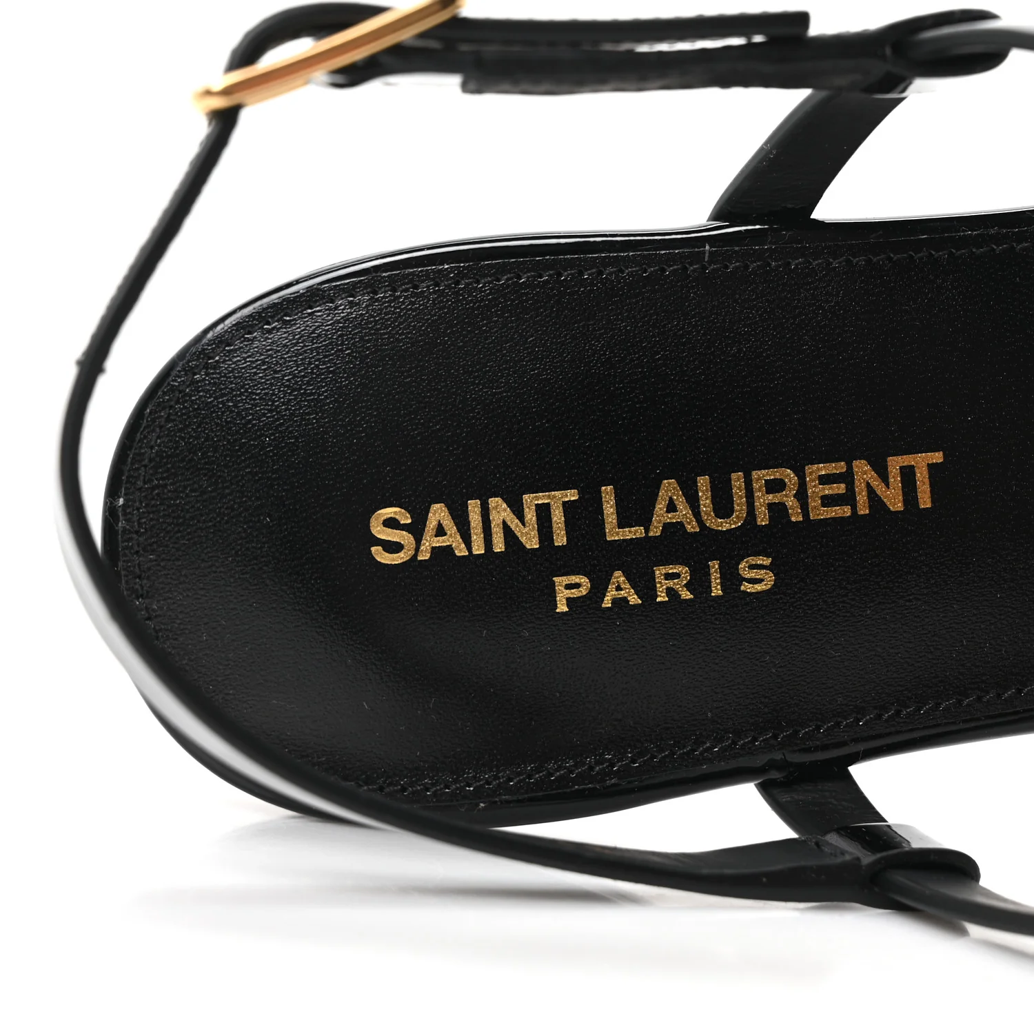Patent Calfskin Cassandra Monogram Sandals 37 Black - Image 8