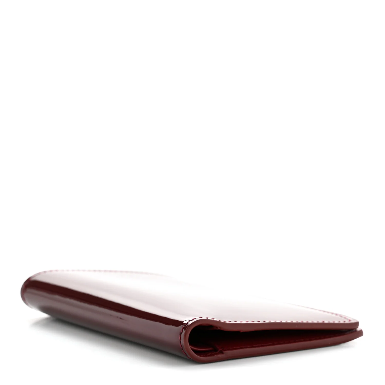 Patent Calfskin Credit Card Wallet Bordeaux - Image 4