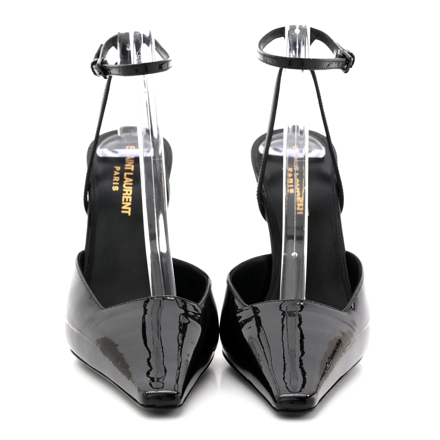 Patent Calfskin Crystal Anouk Pumps 37.5 Black - Image 3