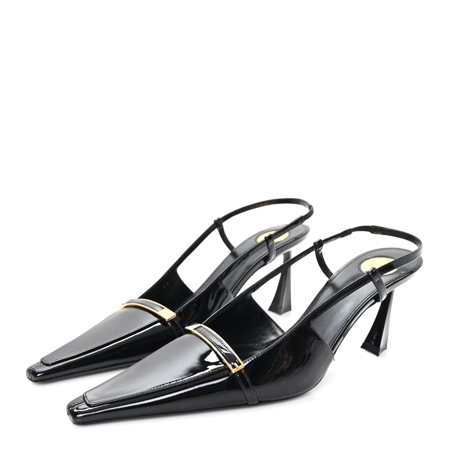 Patent Calfskin Jacqueline 75 Slingback Pumps 38 Black - Image 4