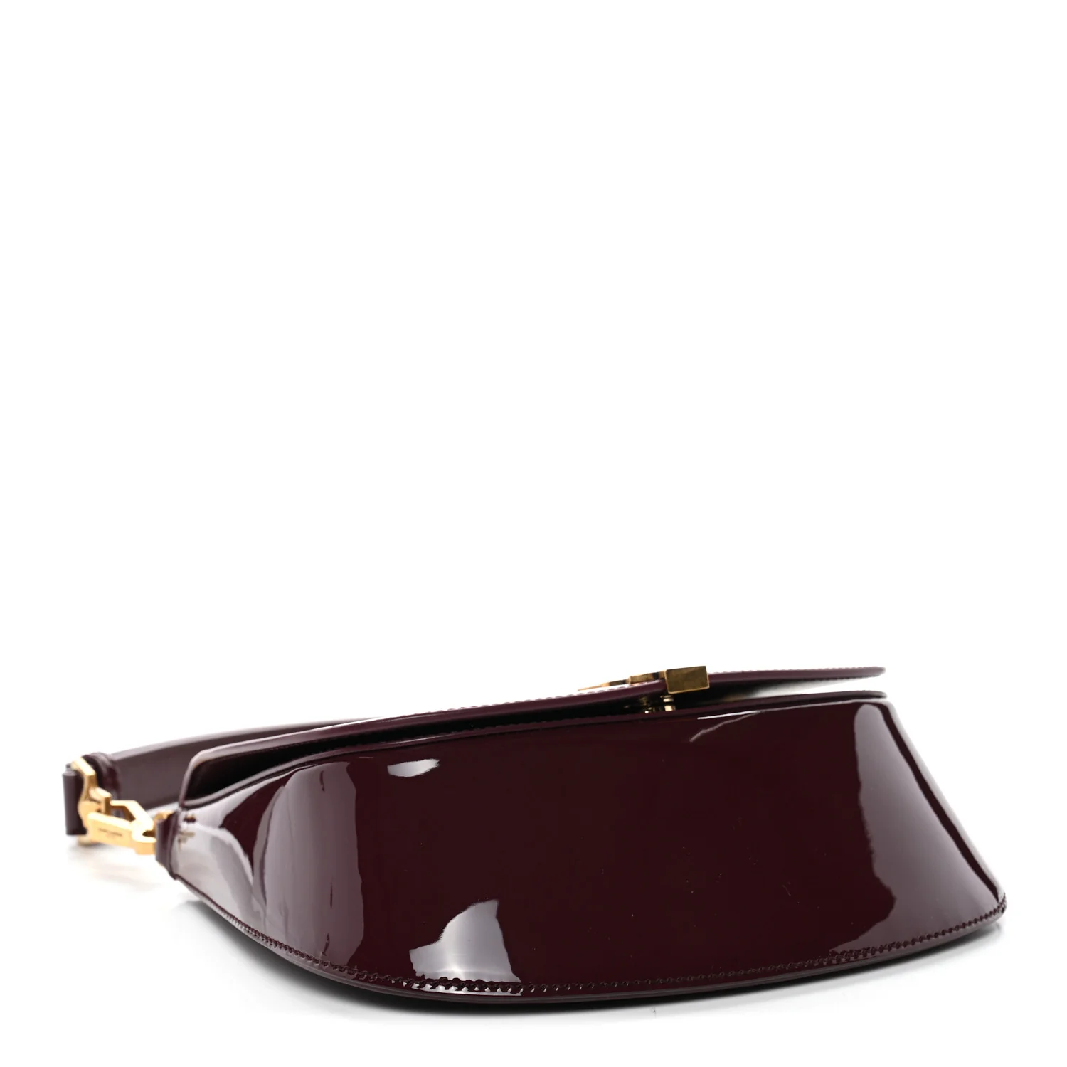 Patent Calfskin Mini Voltaire Top Handle Bag Dark Wine - Image 4