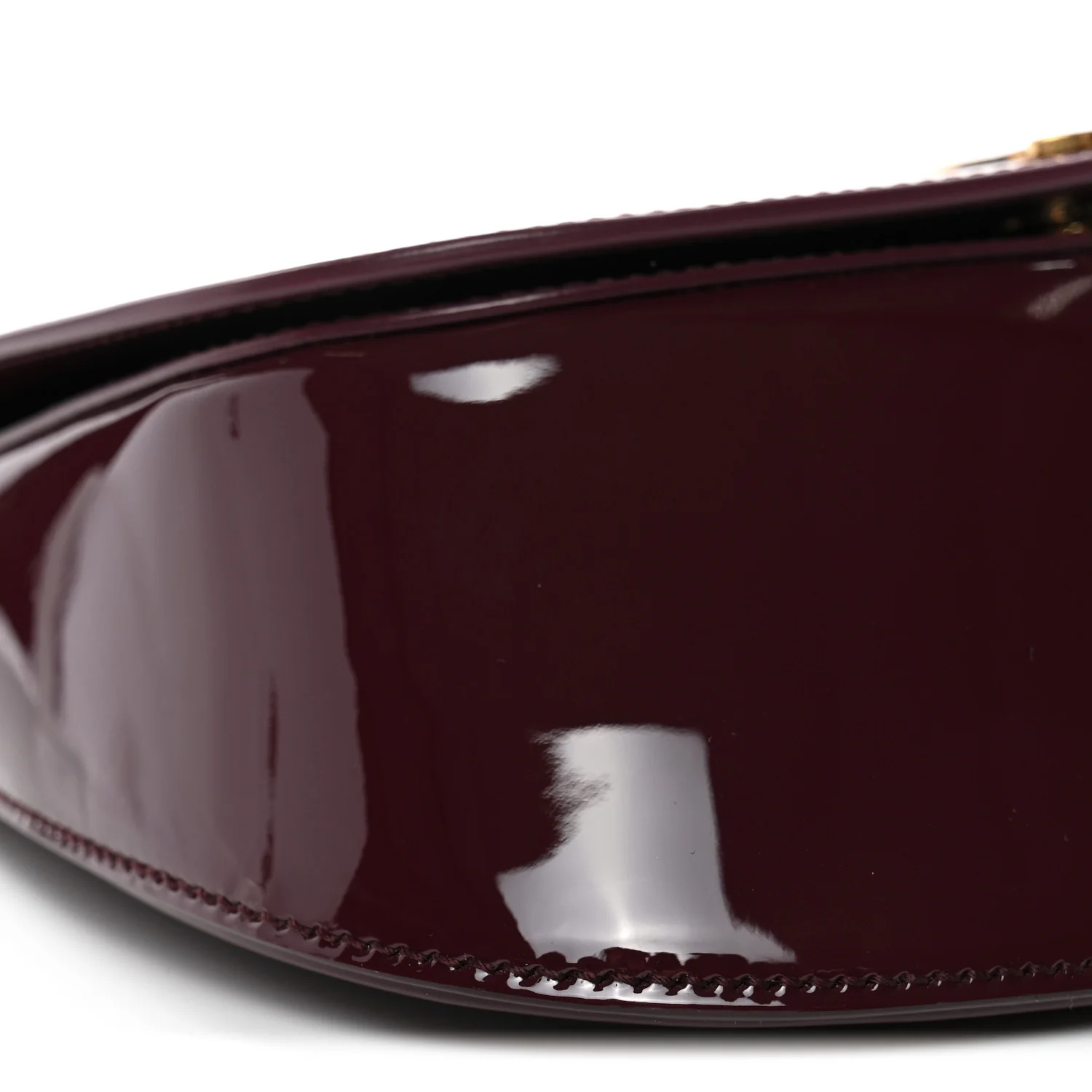 Patent Calfskin Mini Voltaire Top Handle Bag Dark Wine - Image 9
