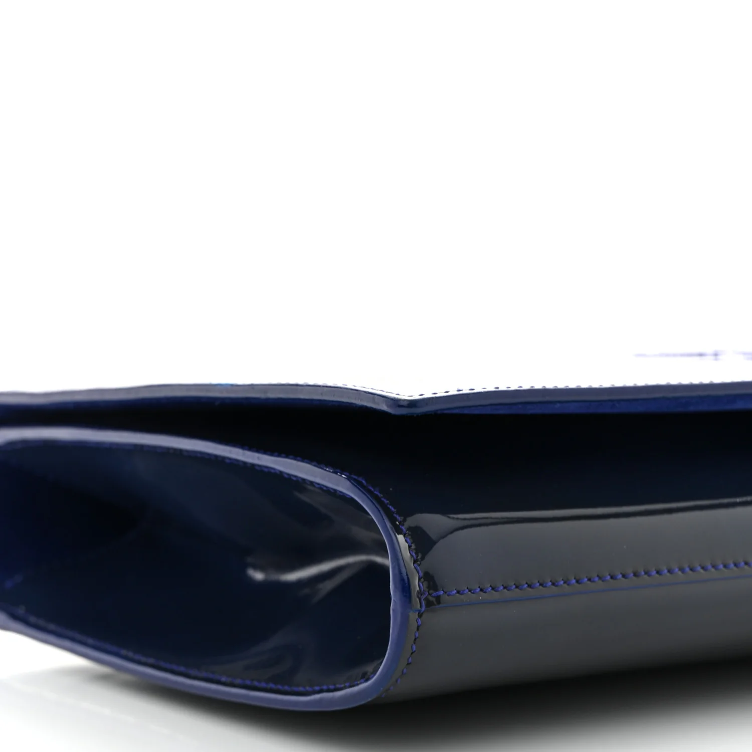 Patent Calfskin Monogram Large Belle De Jour Clutch Royal Blue - Image 8