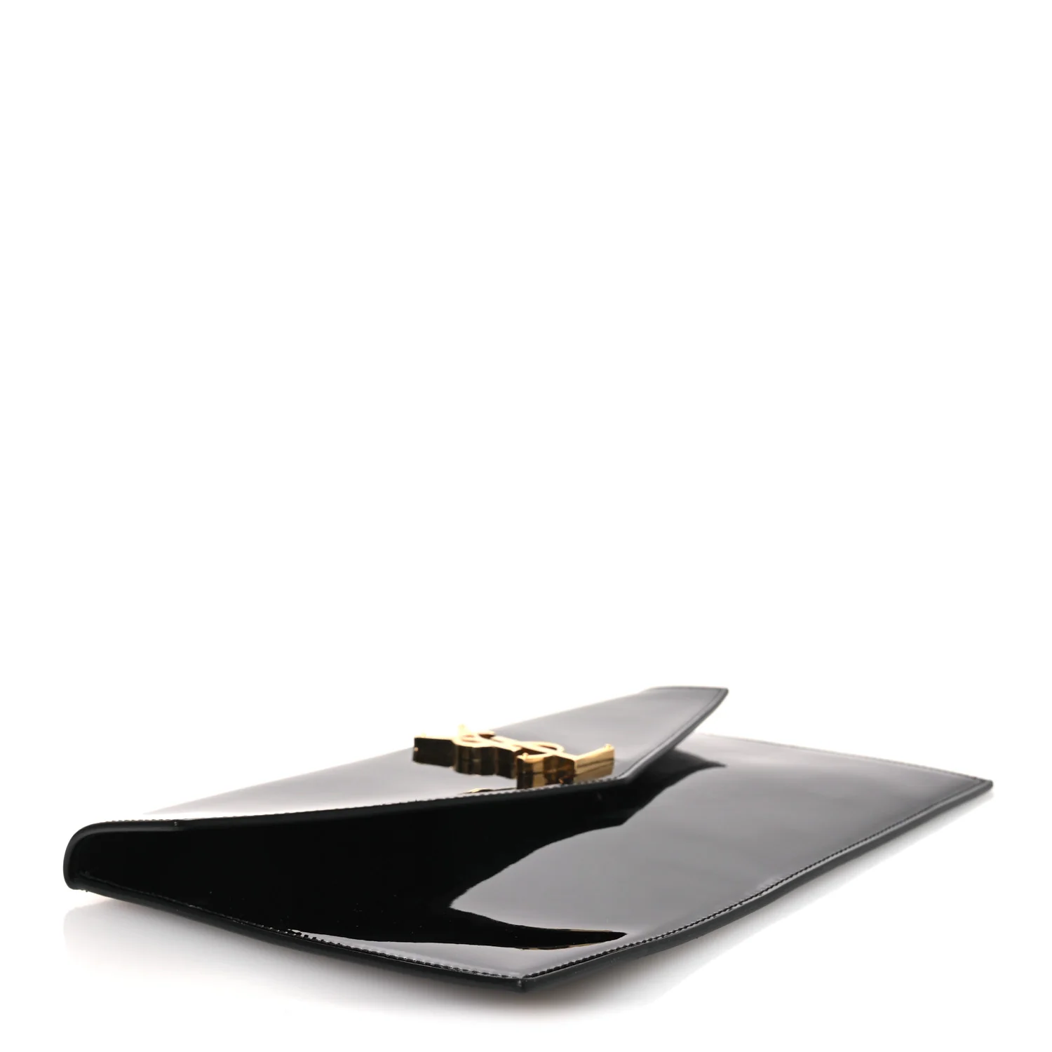 Patent Calfskin Monogram Uptown Clutch Black - Image 4
