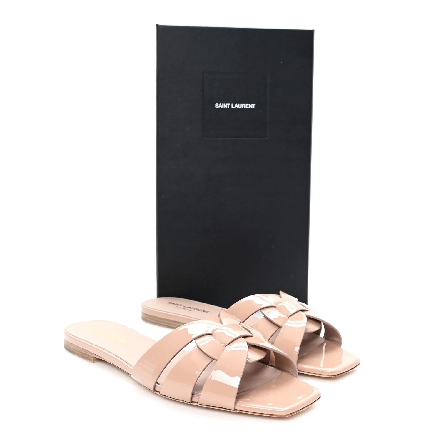 Patent Calfskin Nu Pied 05 Slide Sandals 39.5 Nude - Image 10