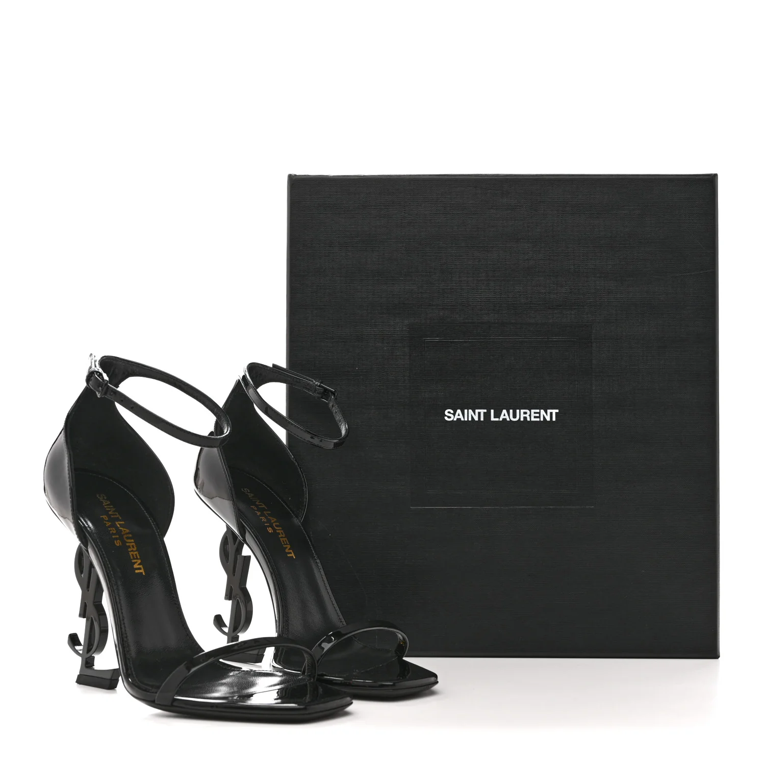 Patent Calfskin Opyum 110 Sandals 35.5 Black - Image 10