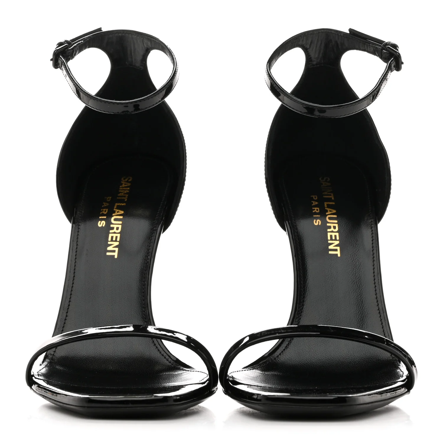 Patent Calfskin Opyum 110 Sandals 35.5 Black - Image 3