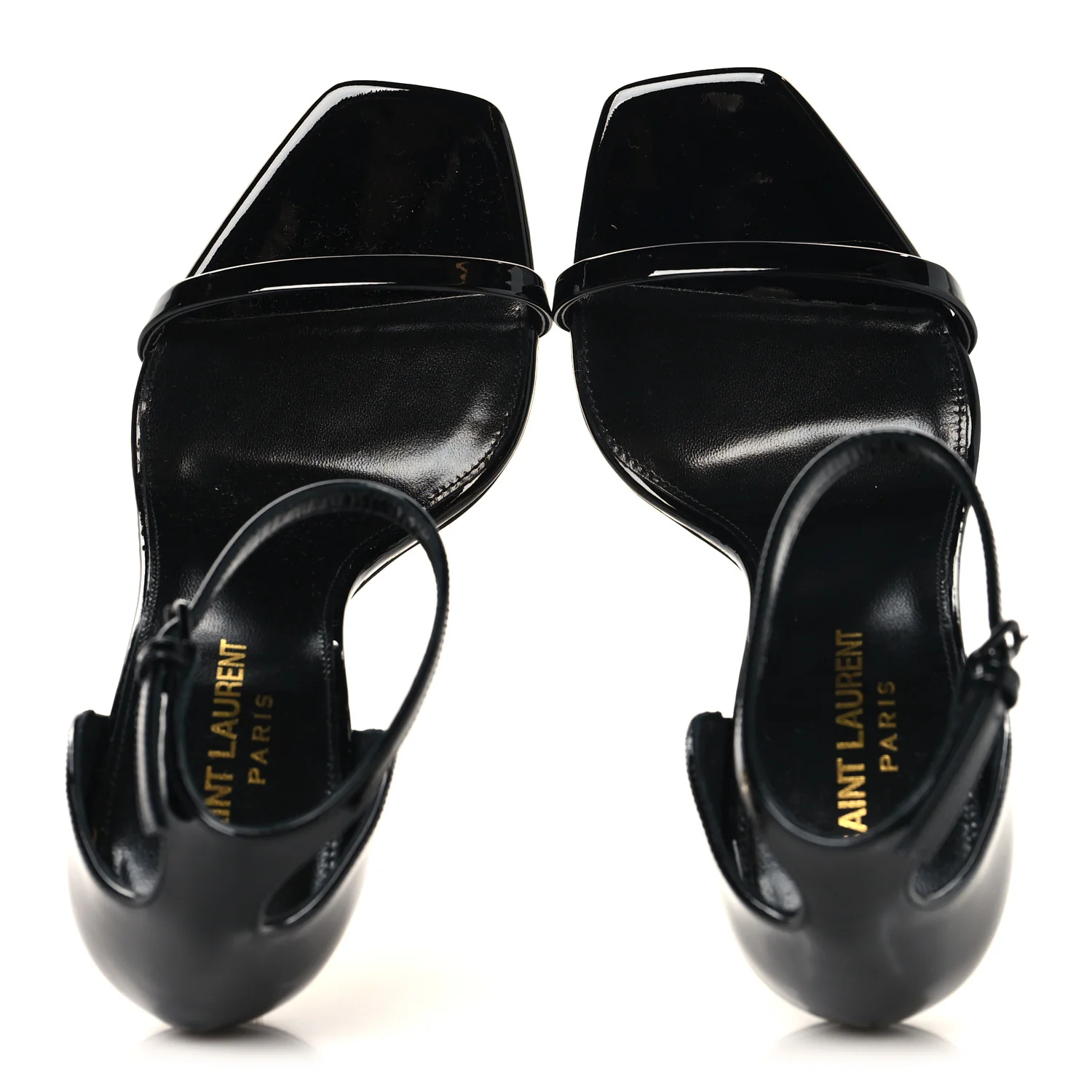 Patent Calfskin Opyum 110 Sandals 36 Black Gold - Image 2