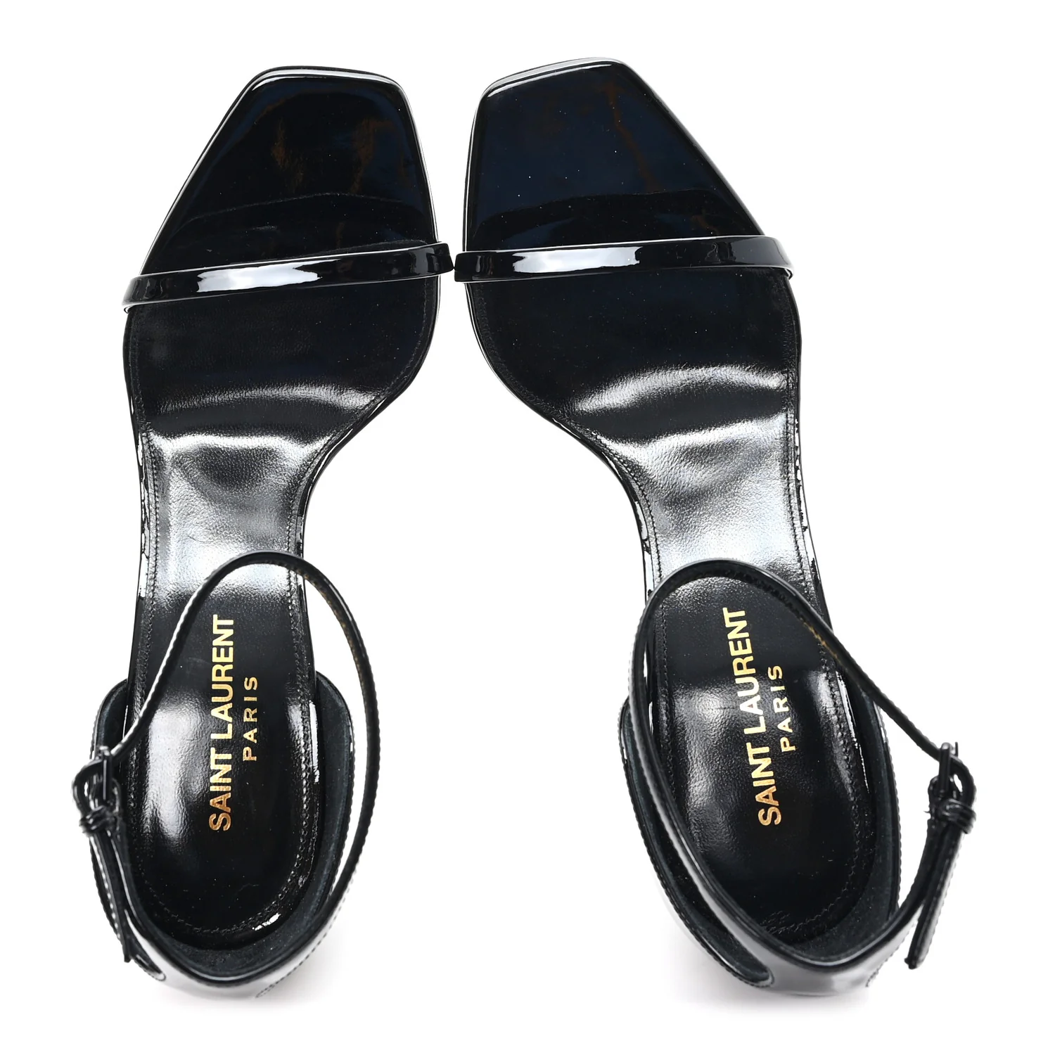 Patent Calfskin Opyum 110 Sandals 38.5 Black - Image 2