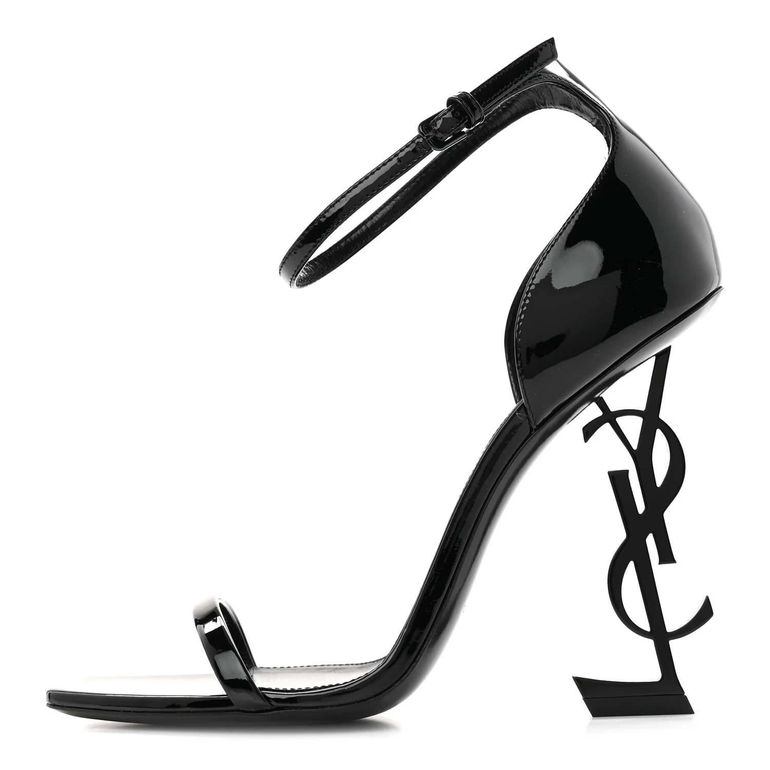 Patent Calfskin Opyum 110 Sandals 39 Black