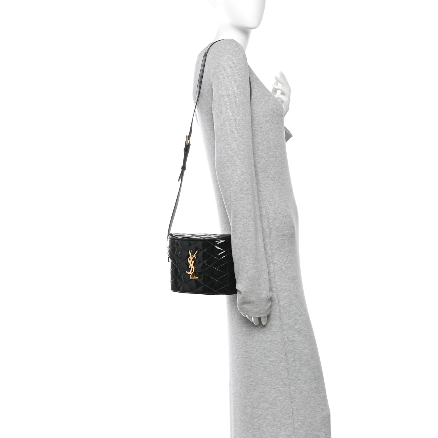 Patent Matelasse Monogram June Box Bag Black - Image 2