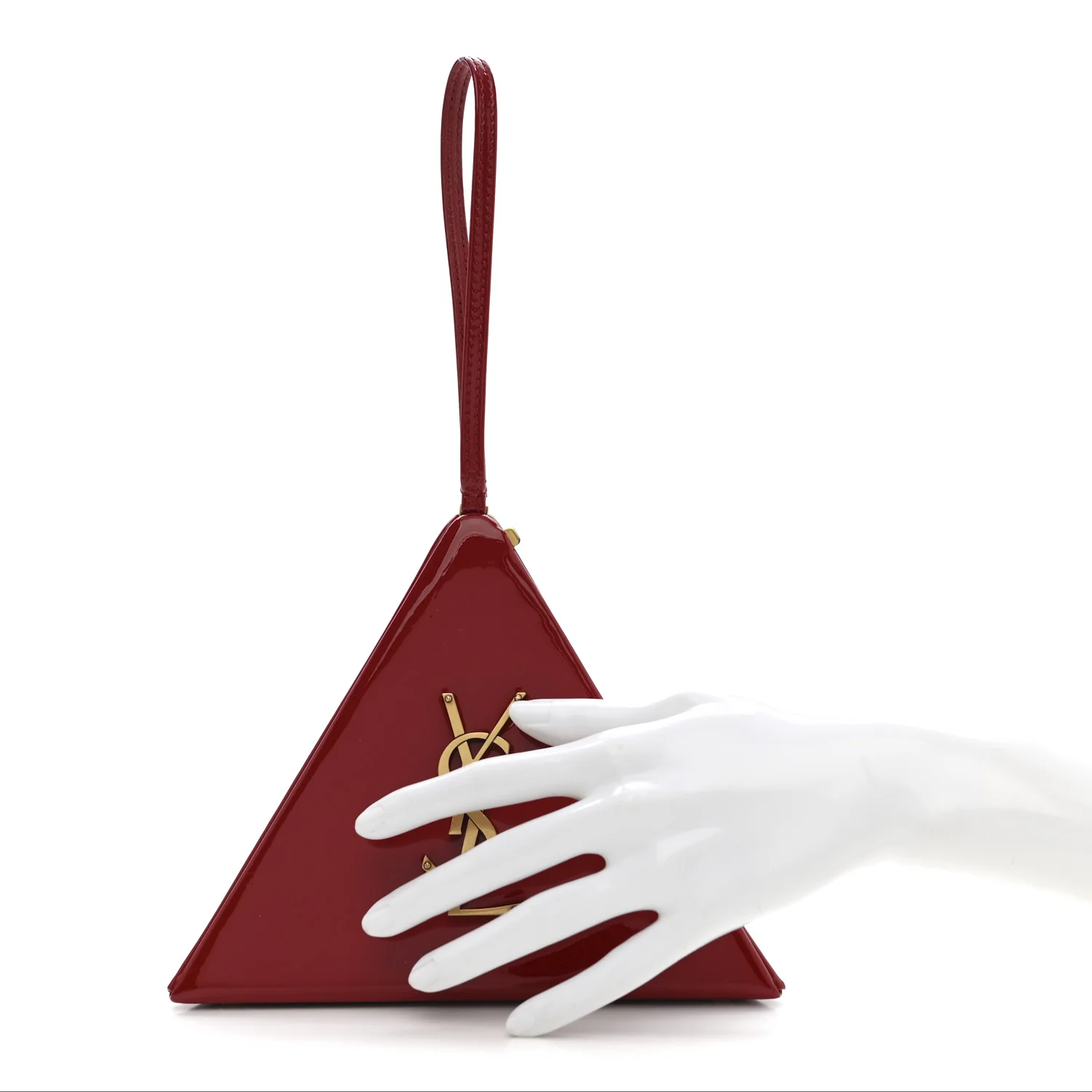 Patent Pyramid Clutch Rouge - Image 2