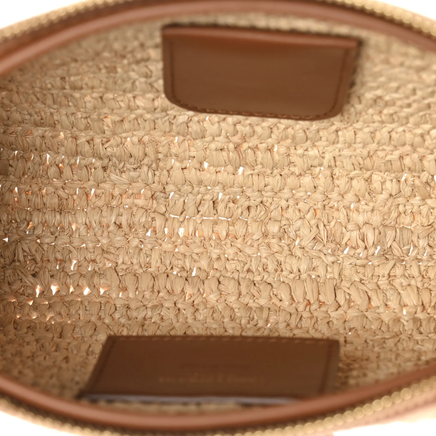 Raffia Calfskin Gaby Crossbody Bag Natural Brick - Image 5