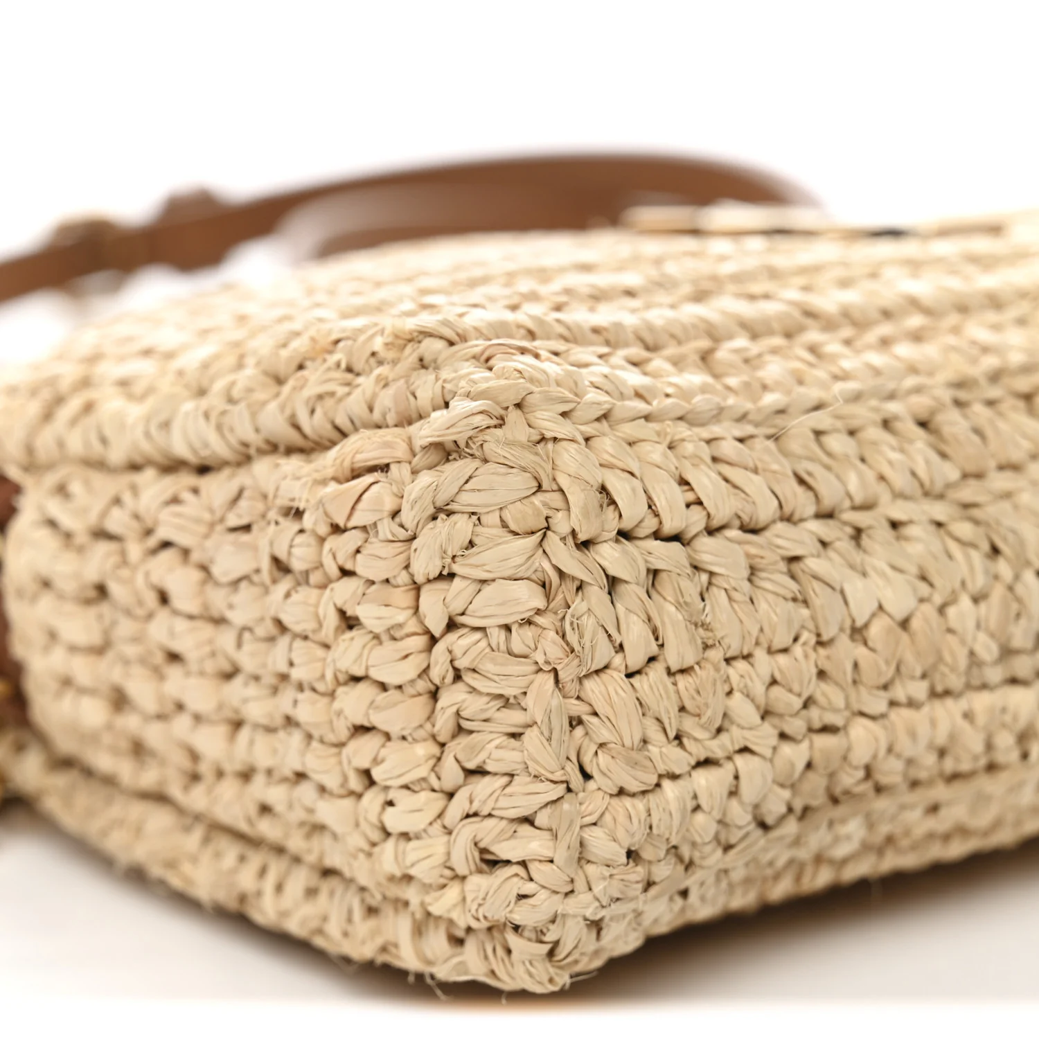 Raffia Calfskin Gaby Crossbody Bag Natural Brick - Image 9