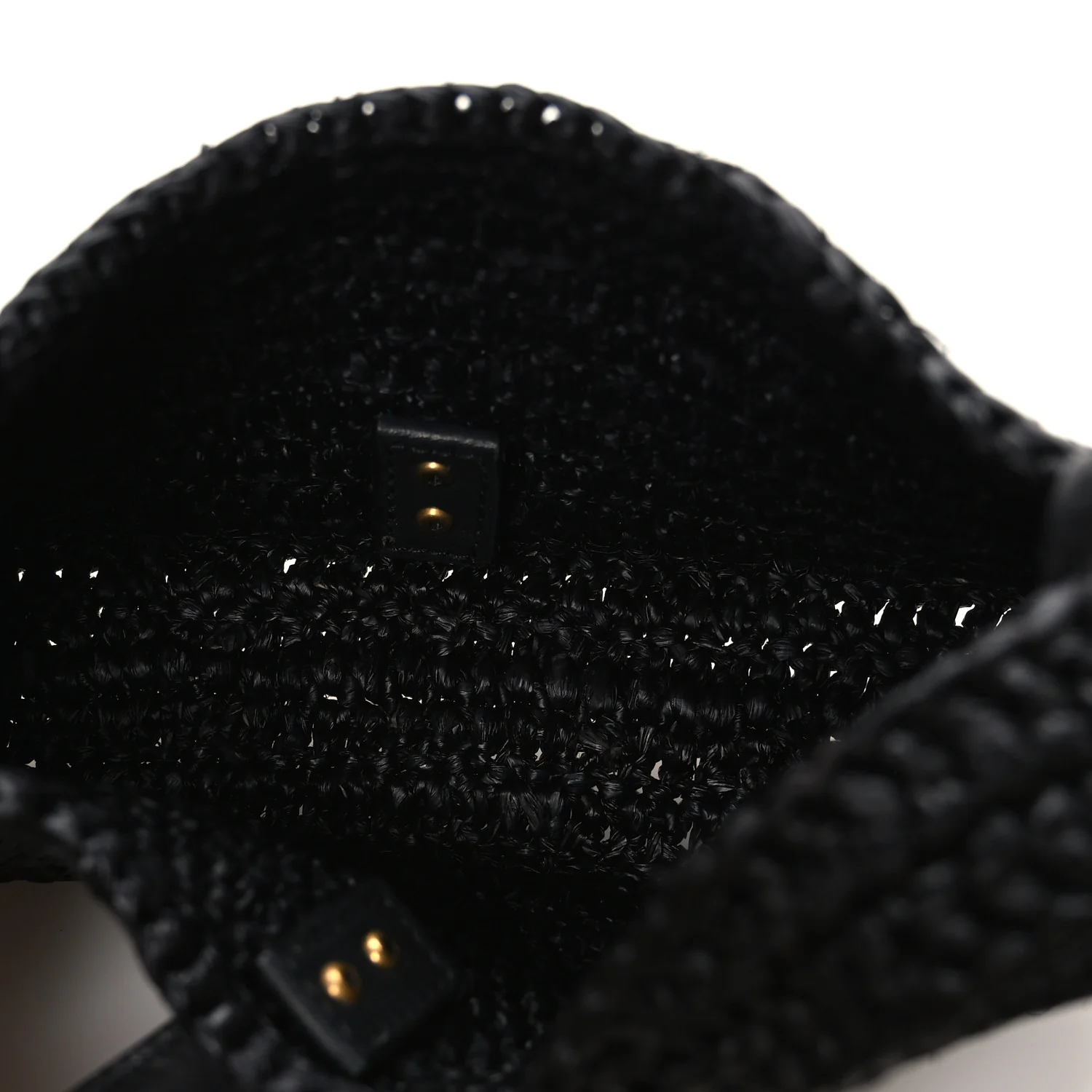 Raffia Calfskin Le 5 A 7 Mini Hobo Black - Image 6