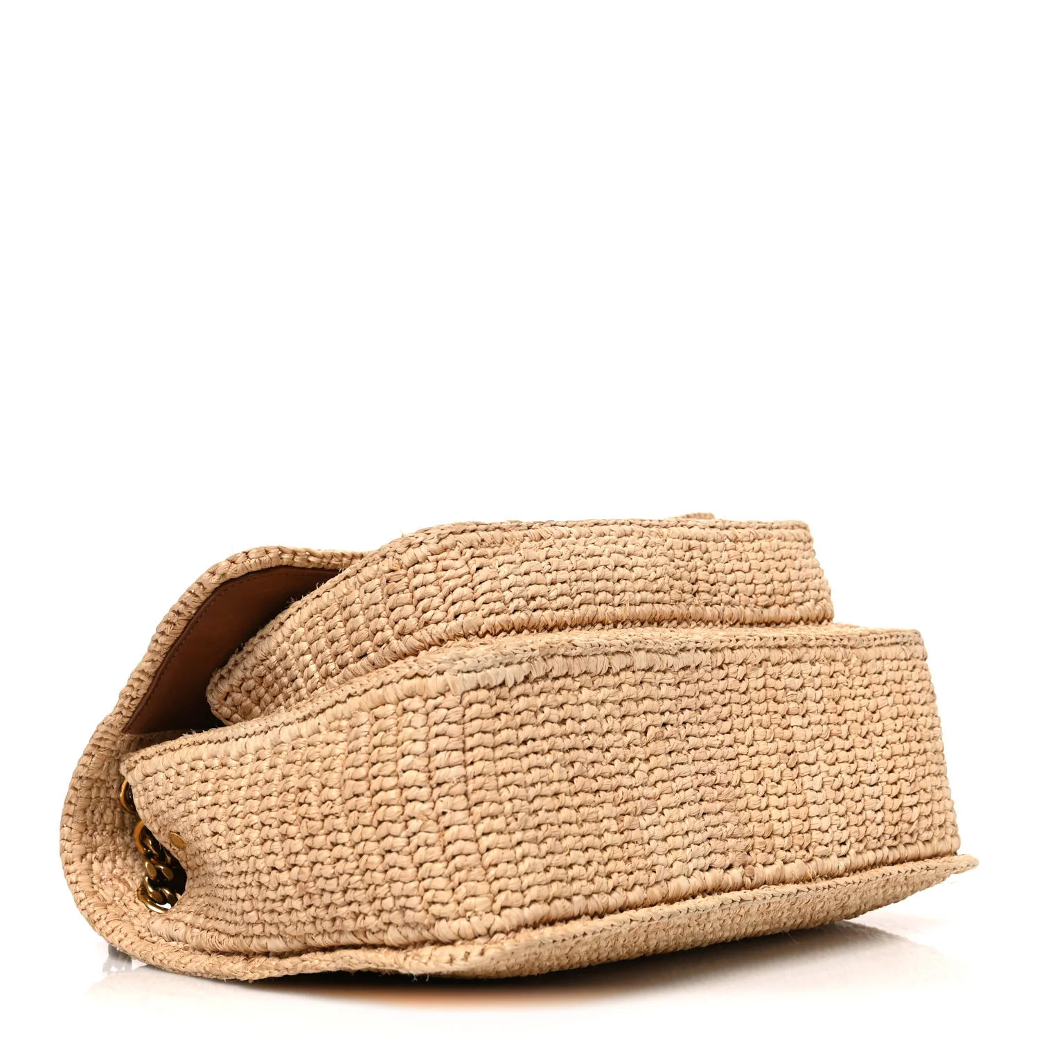 Raffia Calfskin Monogram Medium Niki Chain Satchel - Image 3