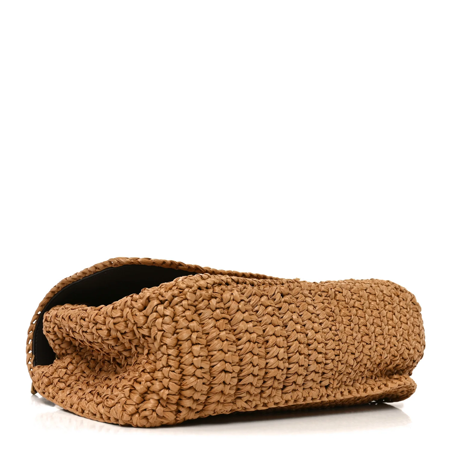 Raffia Calfskin Monogram Medium Niki Chain Satchel Natural - Image 4