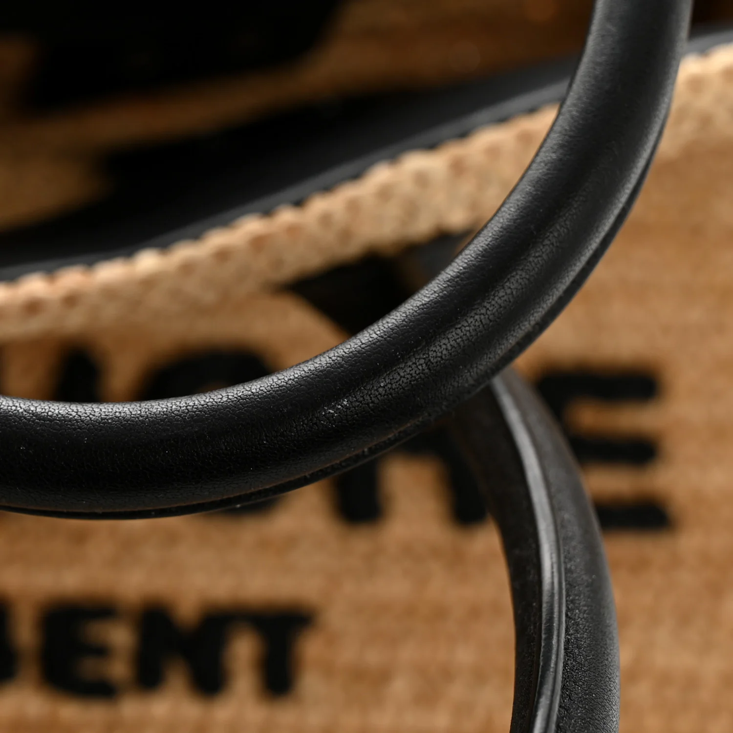 Raffia Calfskin Rive Gauche Tote Naturale Black - Image 12