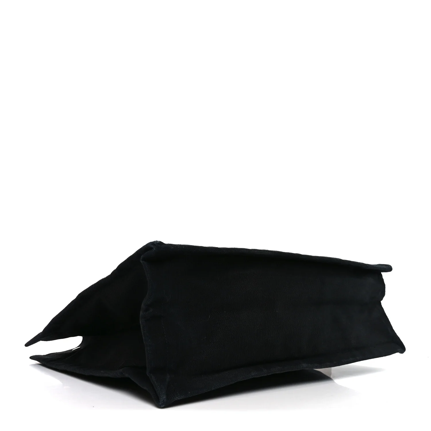 Raffia Linen Calfskin Rive Gauche Tote Black - Image 4