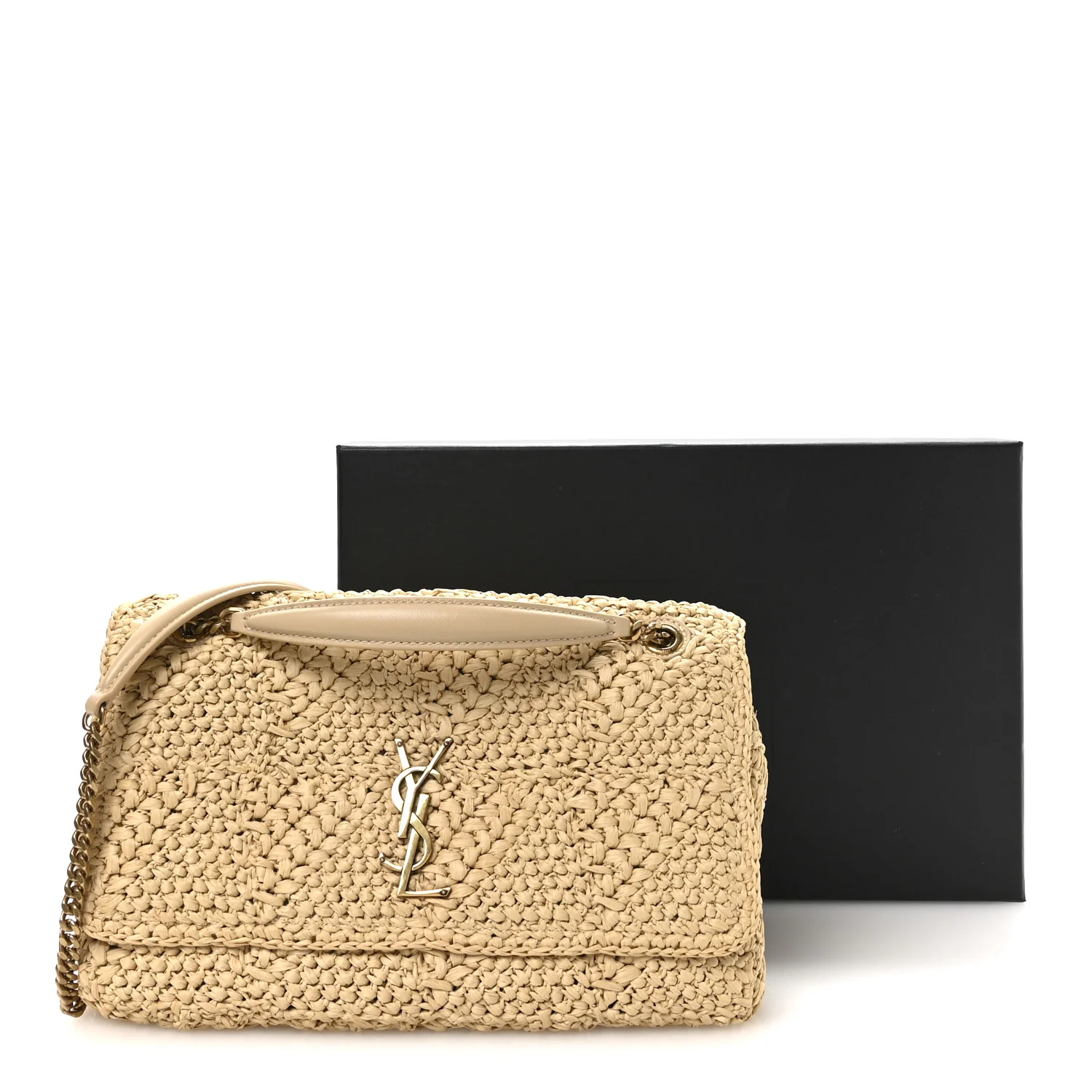 Raffia Monogram Medium Jamie Natural Avorio - Image 11