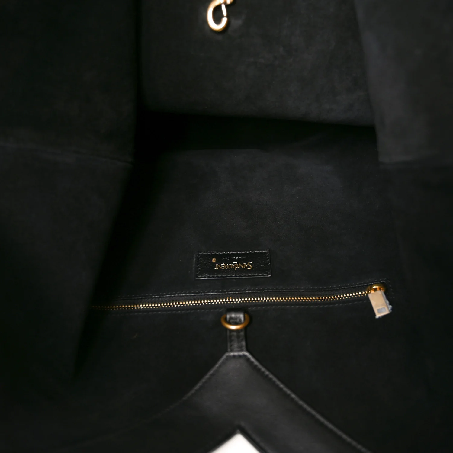 Santorini Lux Calfskin Y Drawstring Tote Black - Image 5