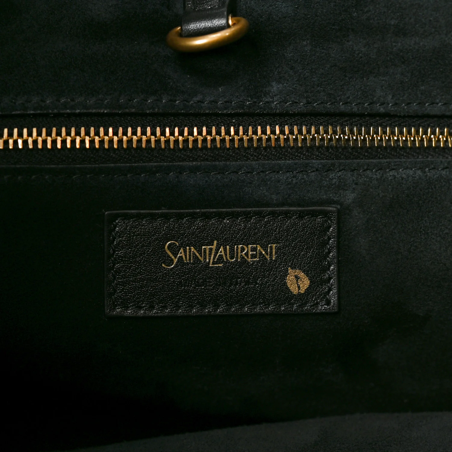 Santorini Lux Calfskin Y Drawstring Tote Black - Image 6