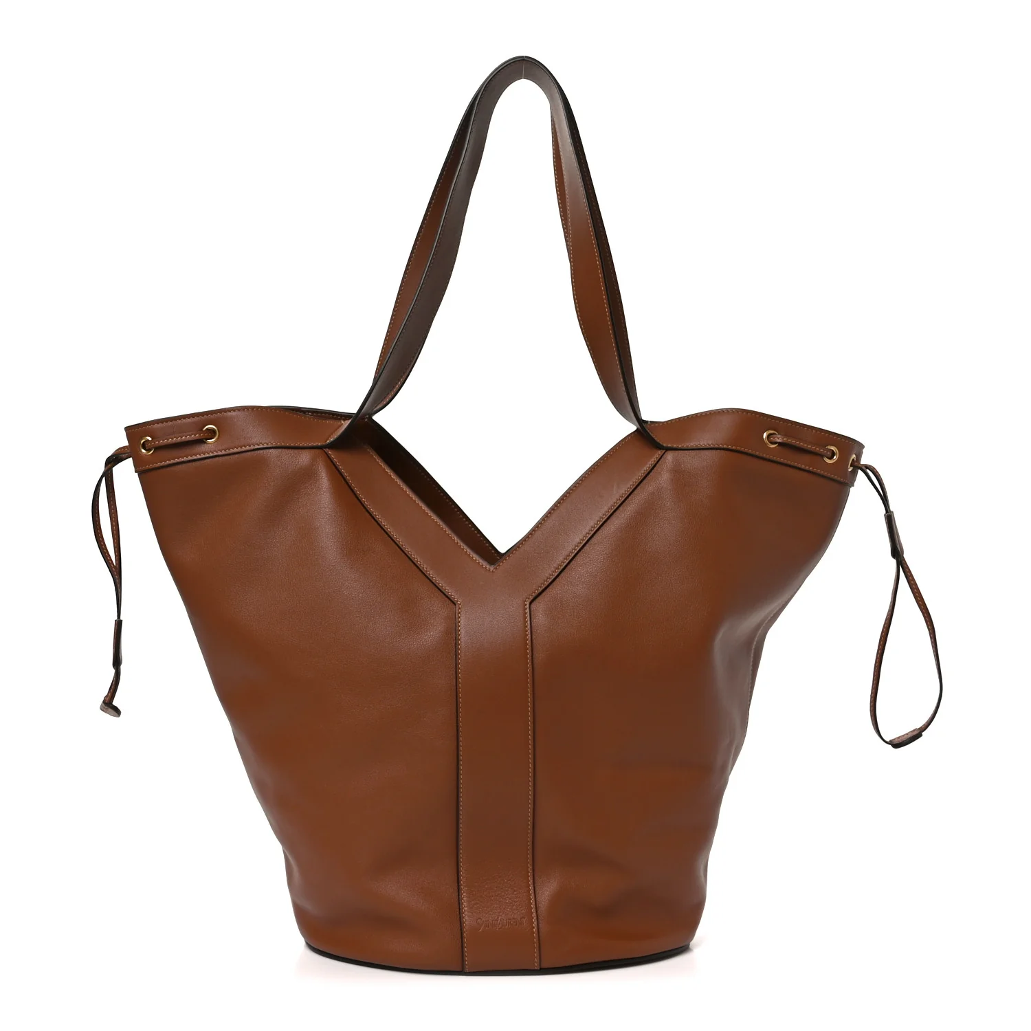 Santorini Lux Calfskin Y Drawstring Tote Brick