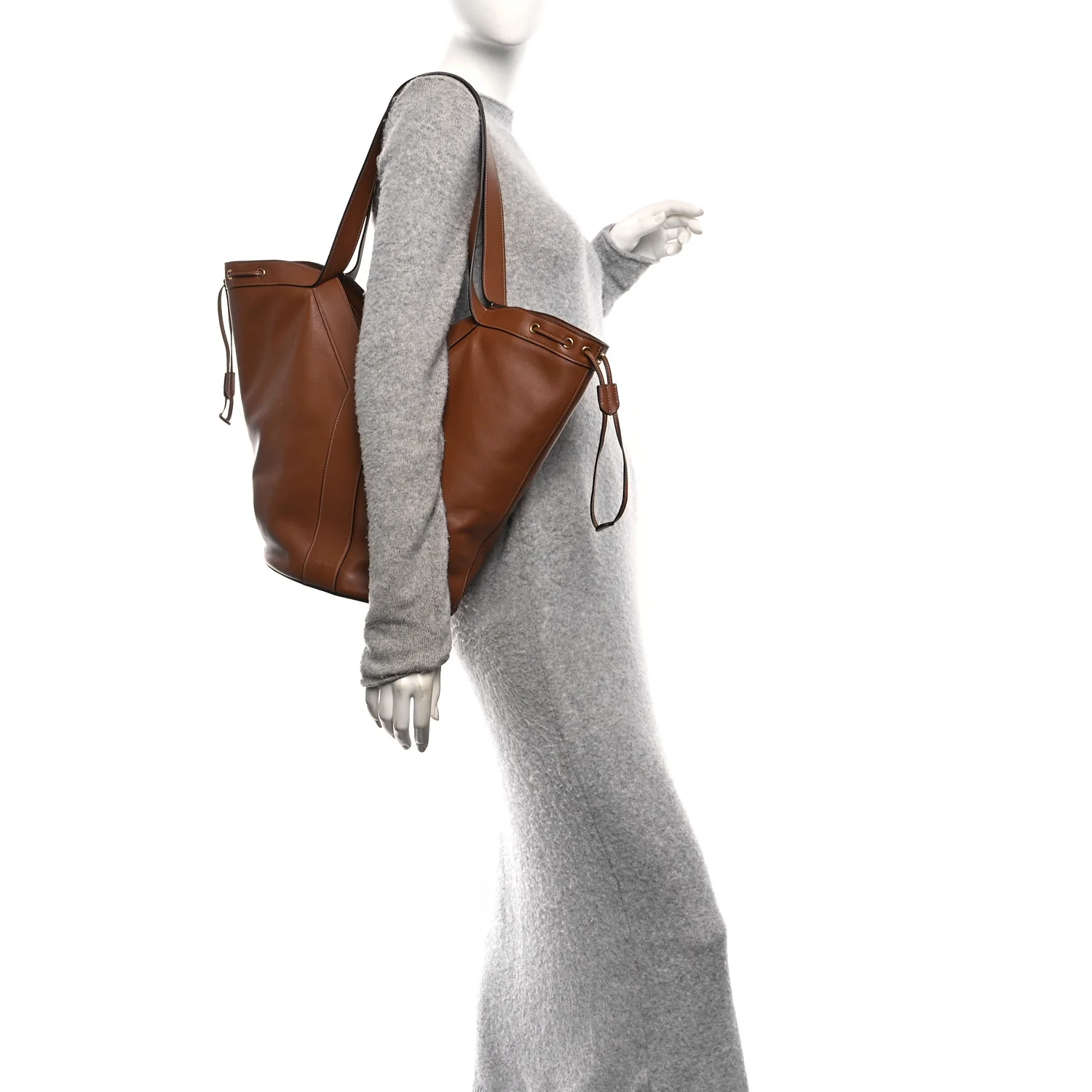Santorini Lux Calfskin Y Drawstring Tote Brick - Image 2