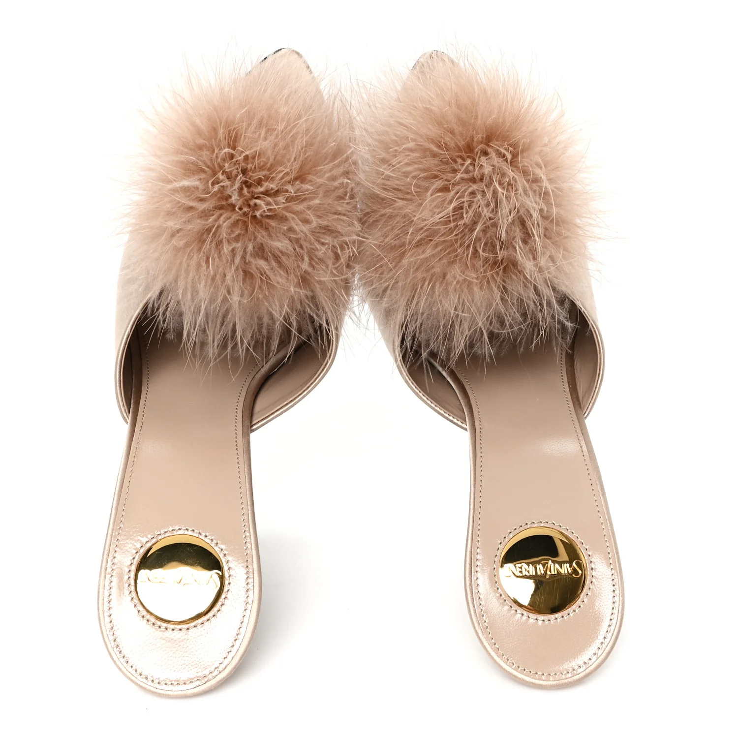 Satin Feather Gippy 110 Mule Sandals 37.5 Partridge Pink - Image 2