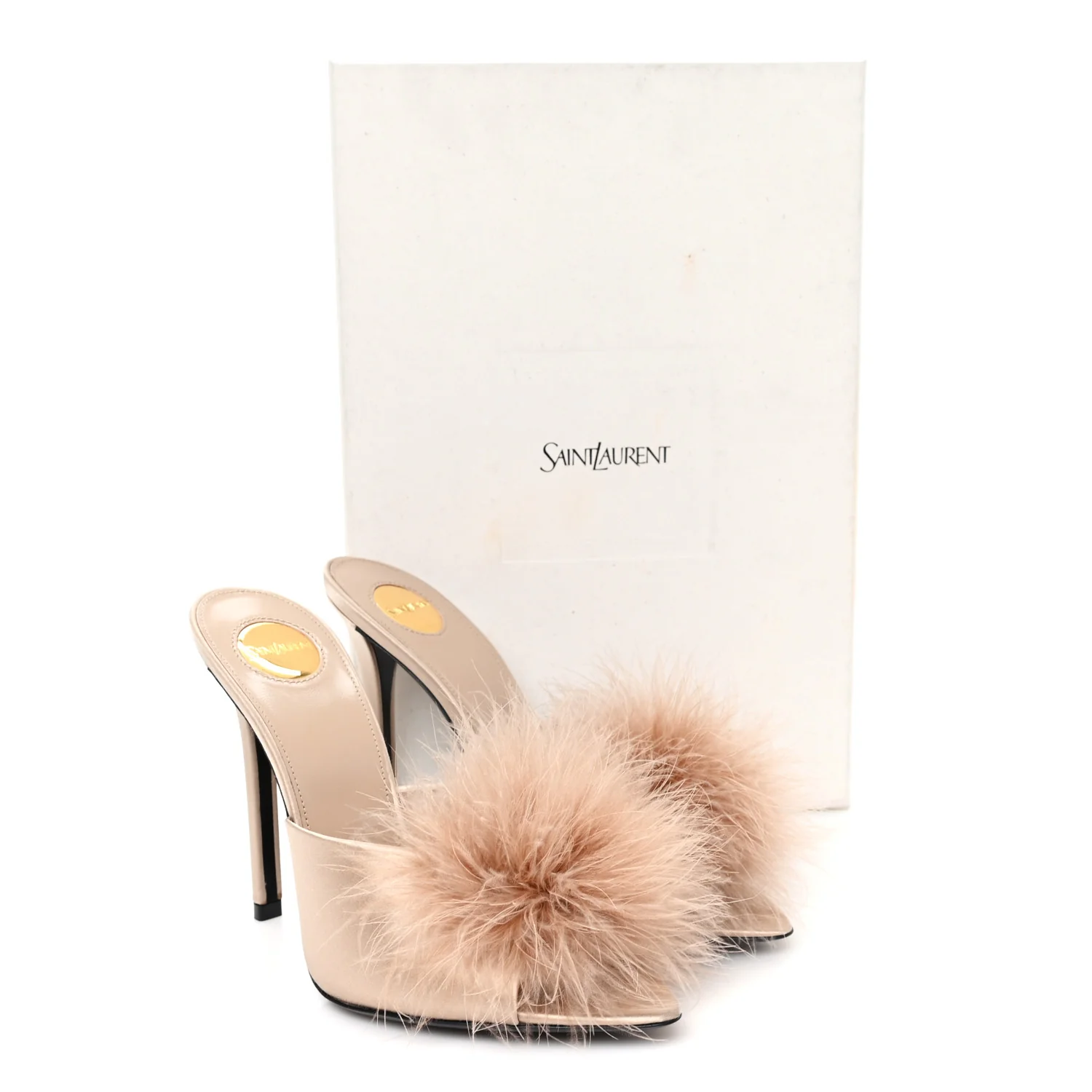 Satin Feather Gippy 110 Mule Sandals 37.5 Partridge Pink - Image 9