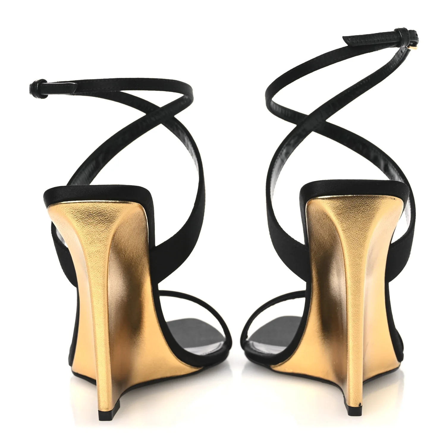 Satin Salome 110 Wedge Sandals 37 Black - Image 6