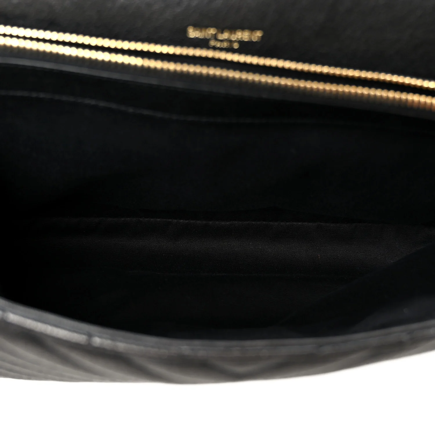 Sheepskin Matelasse Chevron Monogram Large College Satchel Black - Image 5