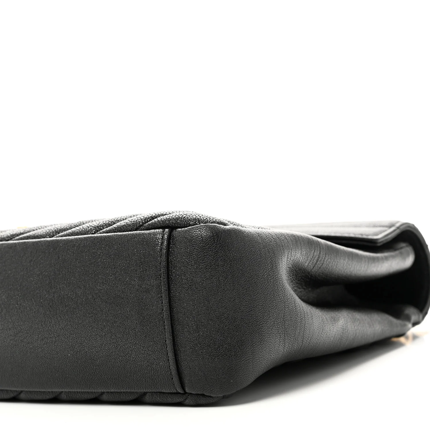 Sheepskin Matelasse Chevron Monogram Large College Satchel Black - Image 10