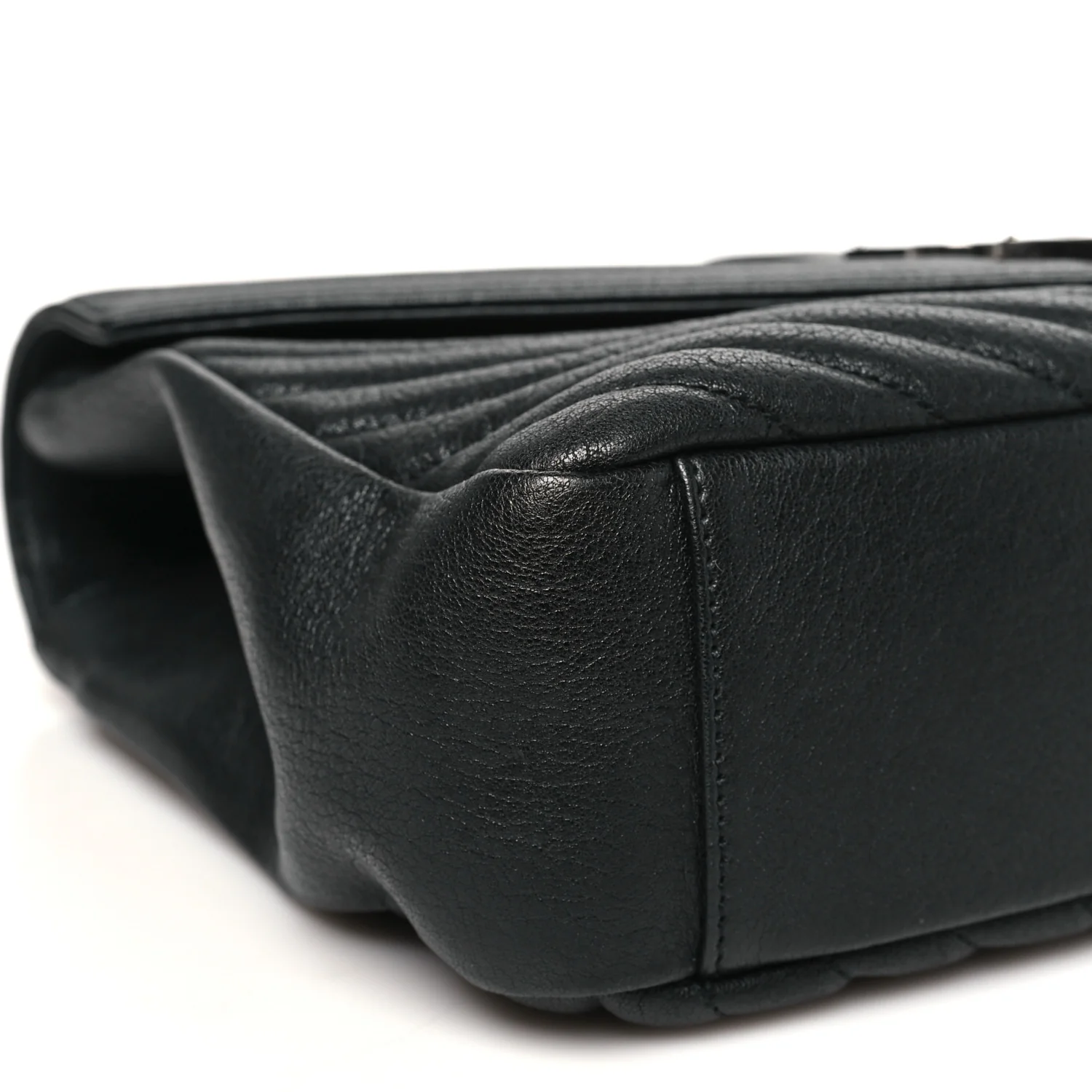 Sheepskin Matelasse Chevron Monogram Large College Satchel Black - Image 8