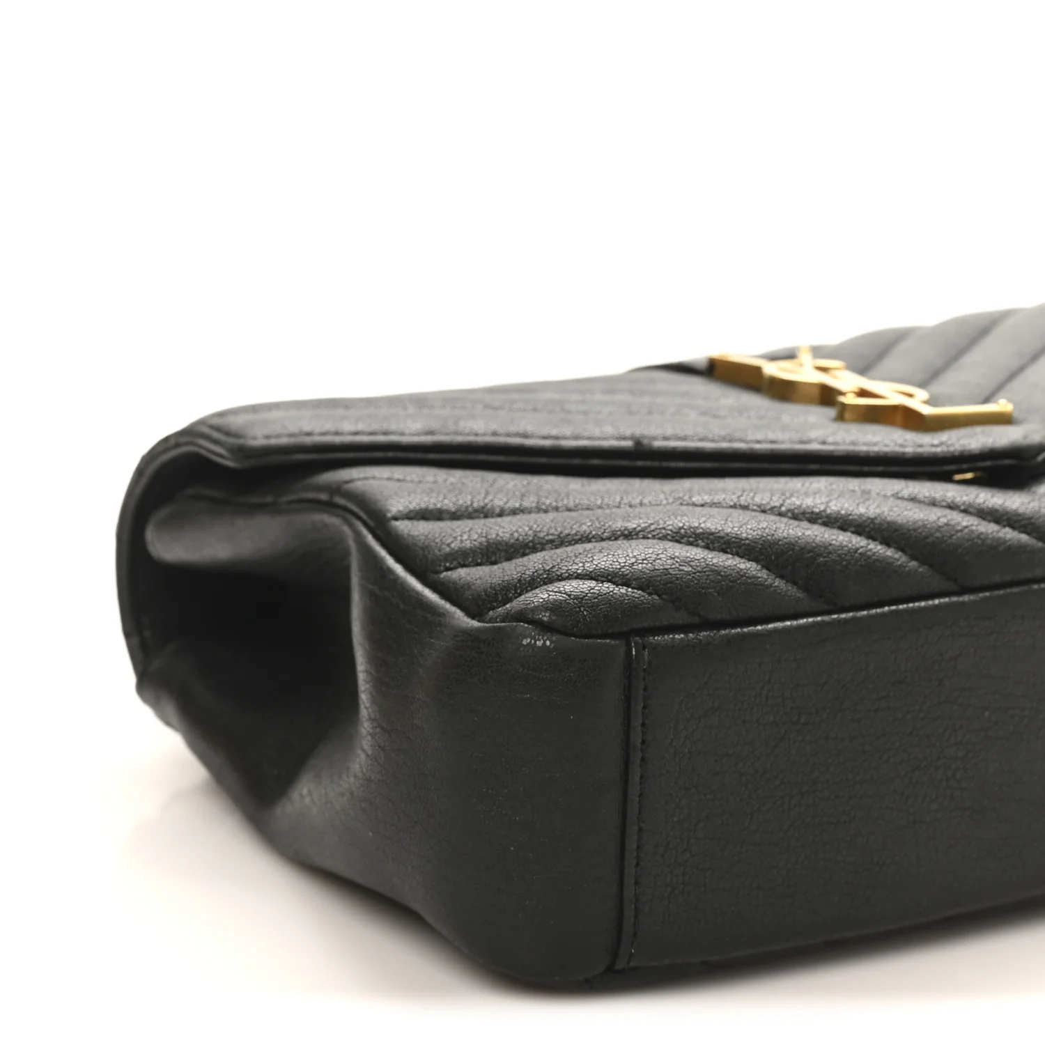 Sheepskin Matelasse Chevron Monogram Medium College Bag Black - Image 9