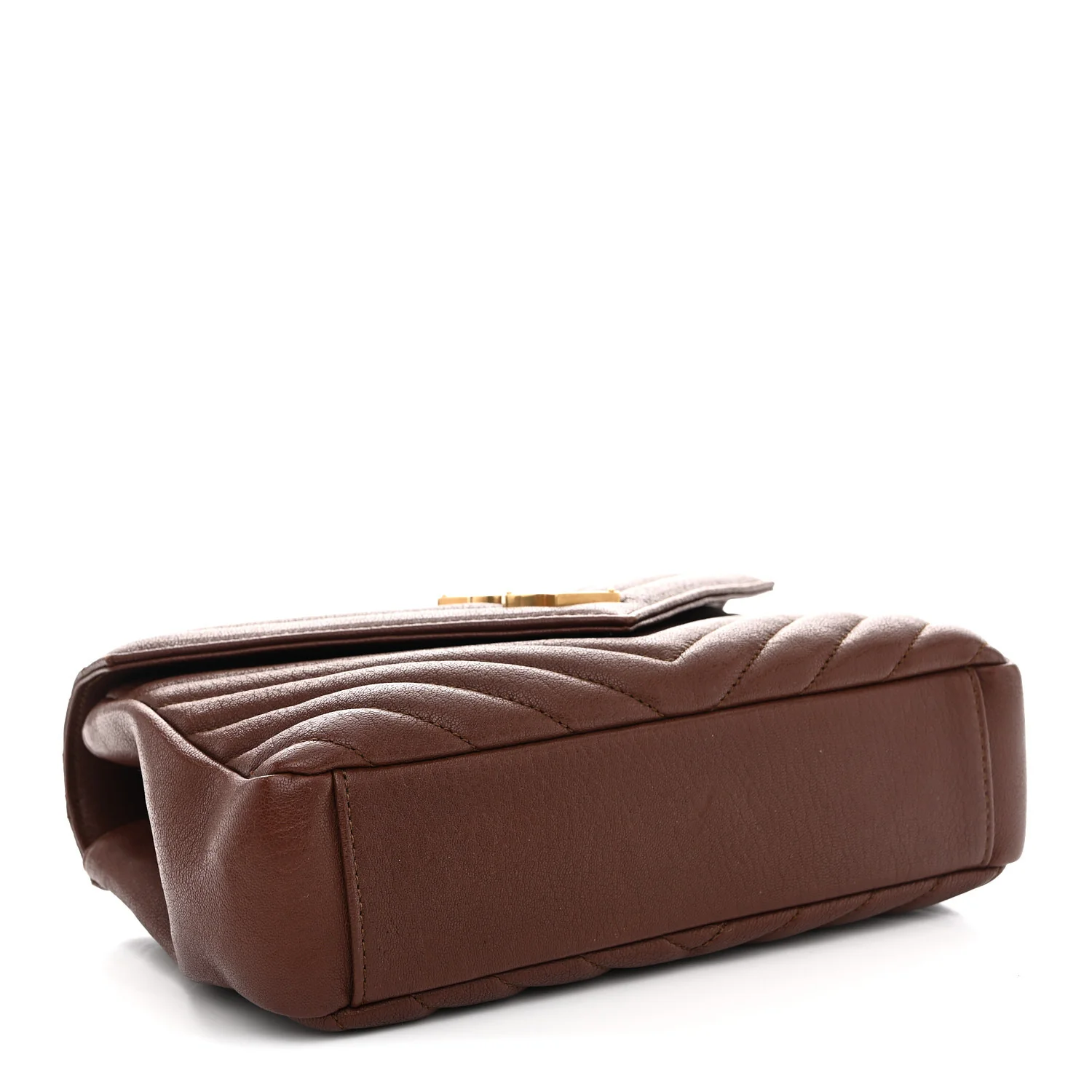 Sheepskin Matelasse Chevron Monogram Medium College Bag Brick - Image 4