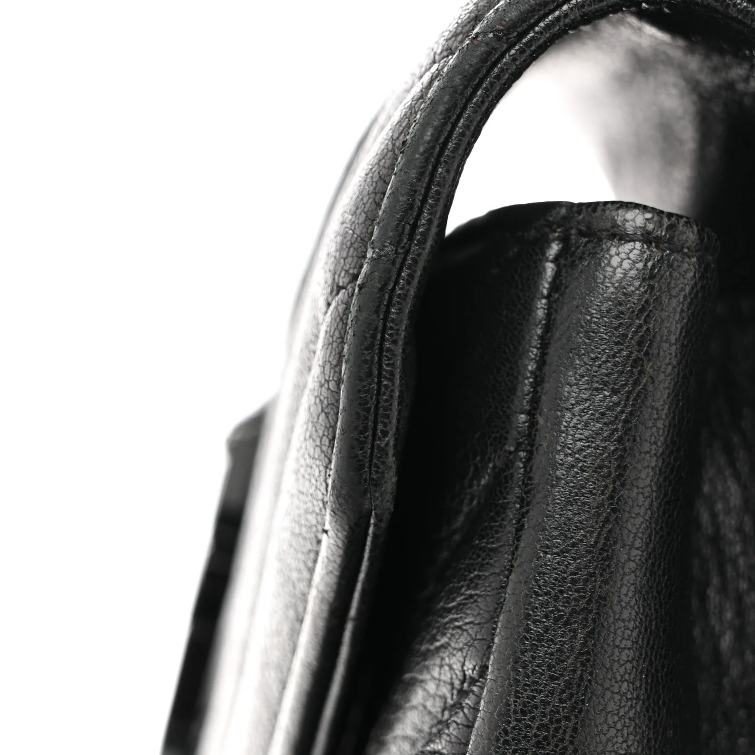Sheepskin Matelasse Chevron Monogram Monochrome Medium College Bag Black - Image 13