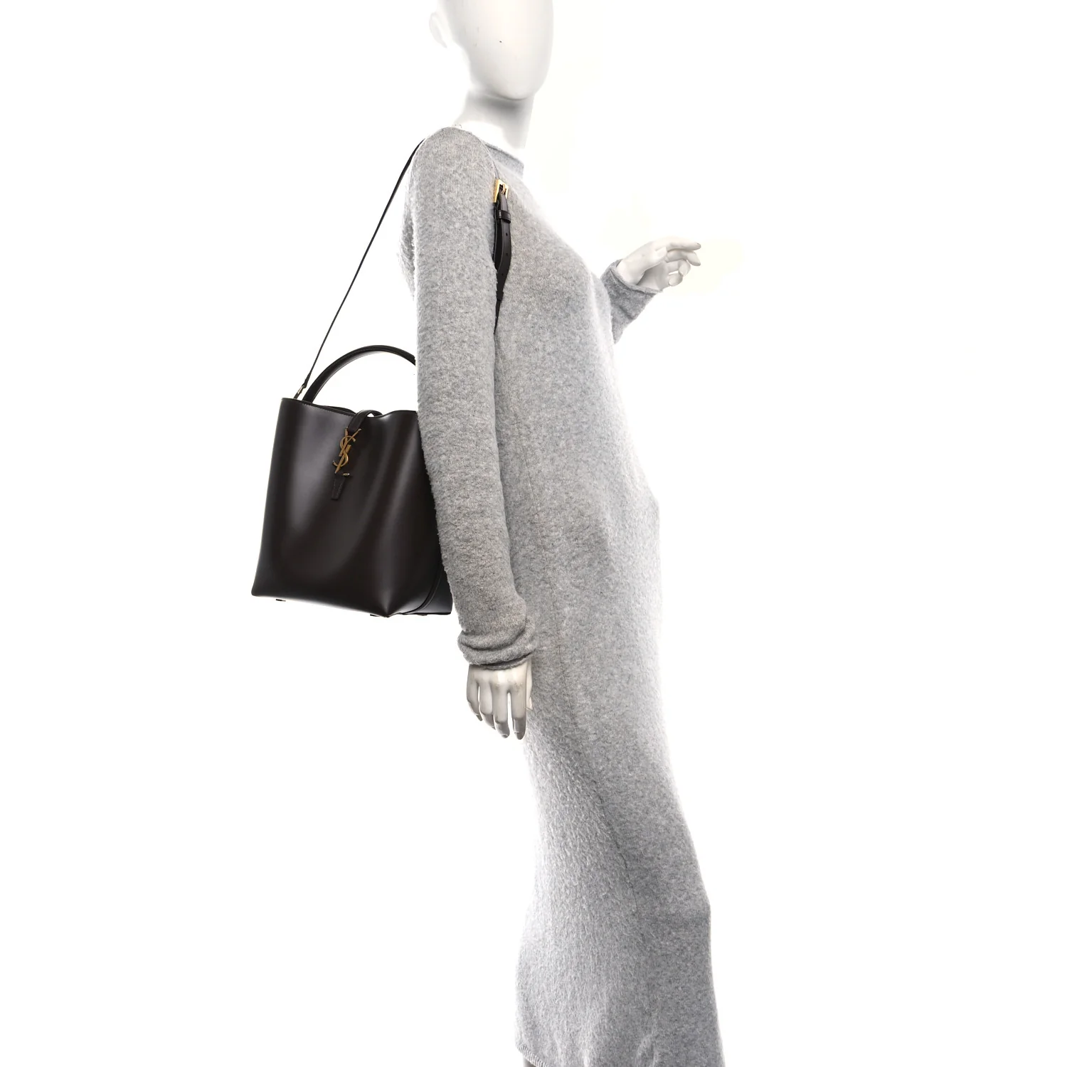 Shiny Calfskin Le 37 Bucket Bag Arabica - Image 2