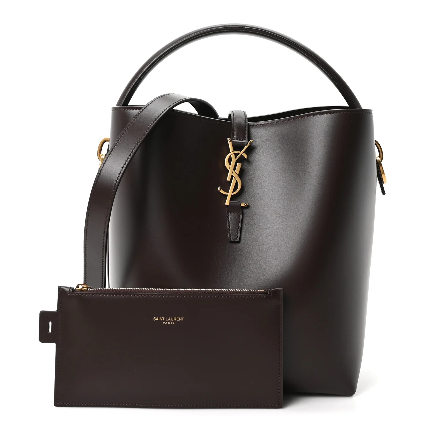 Shiny Calfskin Le 37 Bucket Bag Arabica - Image 3