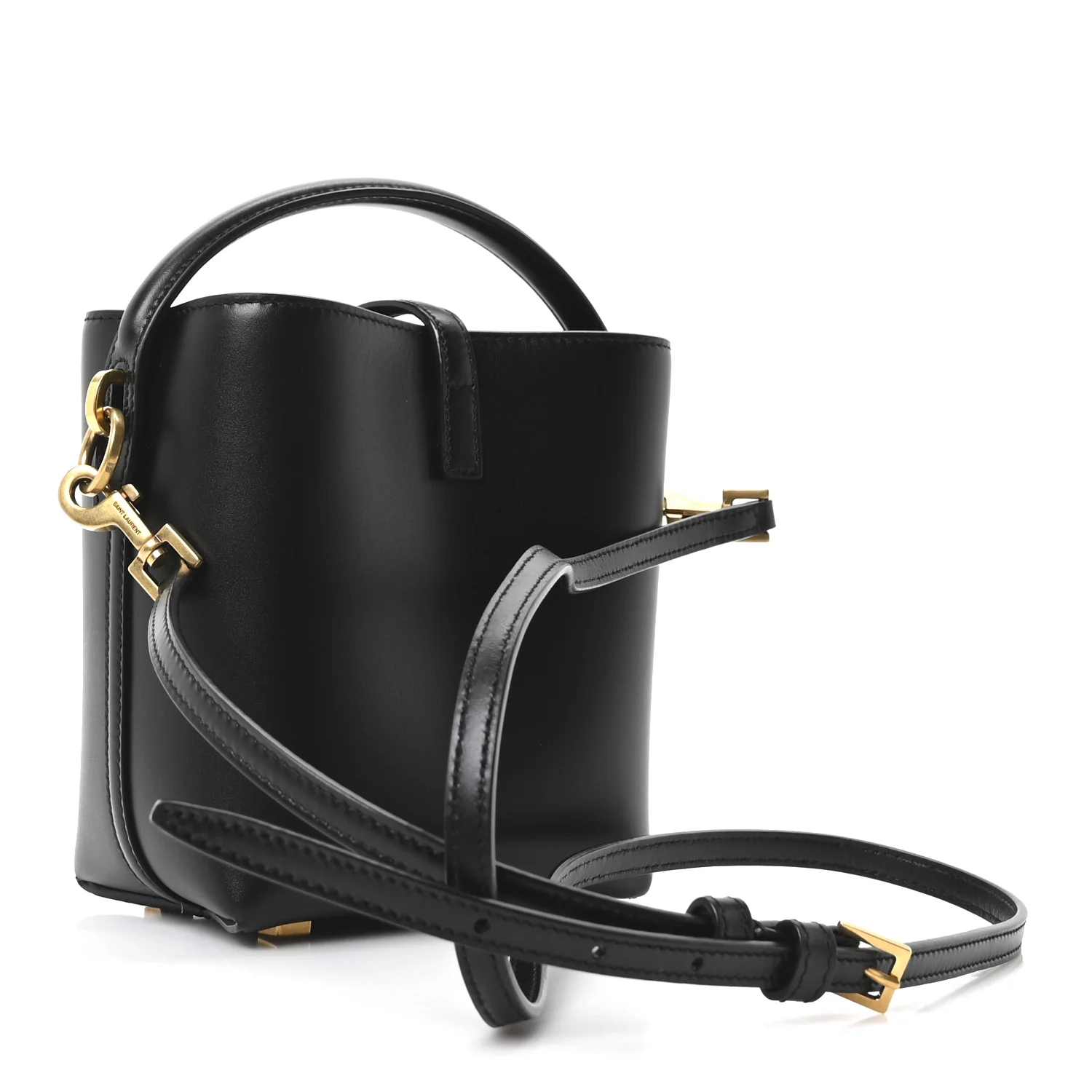 Shiny Calfskin Le 37 Mini Bucket Bag Black - Image 3